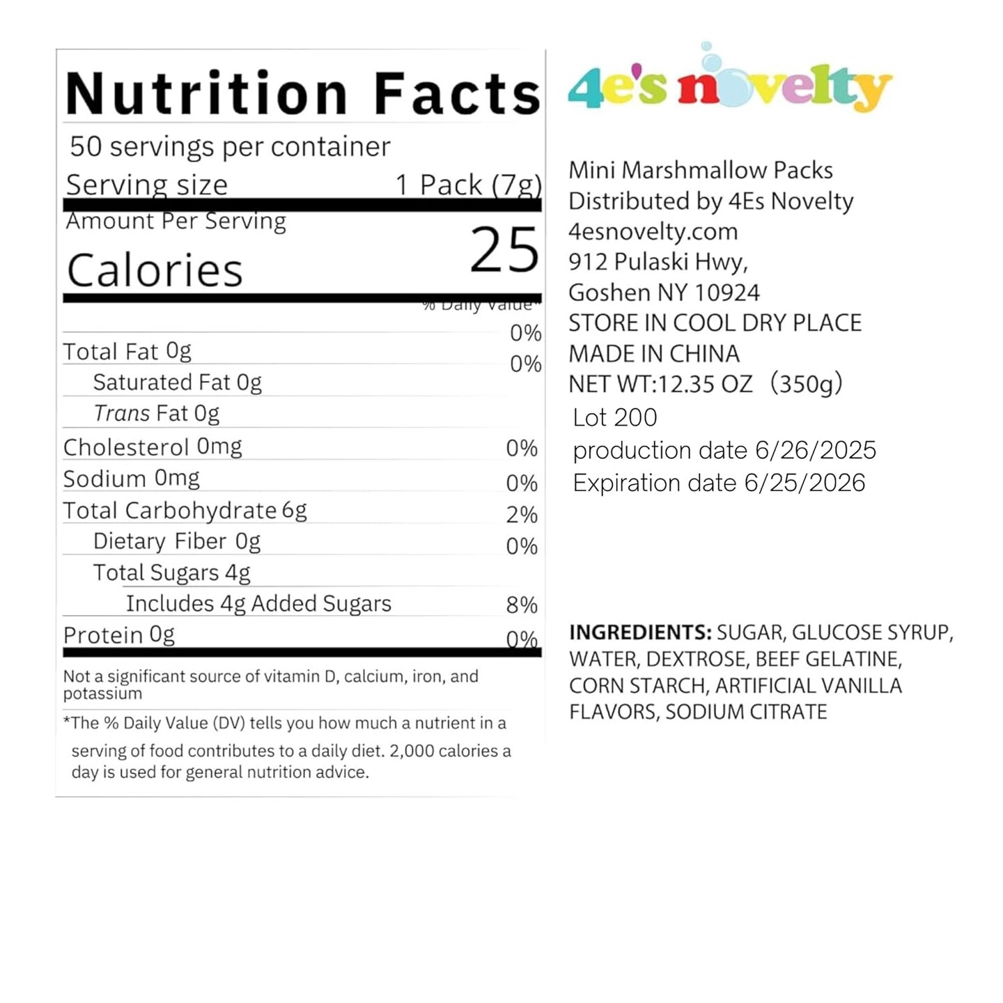 4E's Novelty 50 Packets Mini Marshmallows – 2 Festive Snowman Designs, Individually Wrapped Vanilla Mini Marshmallows Bulk Pack for Hot Cocoa, Christmas Treats, Stocking Stuffers & Party Favors