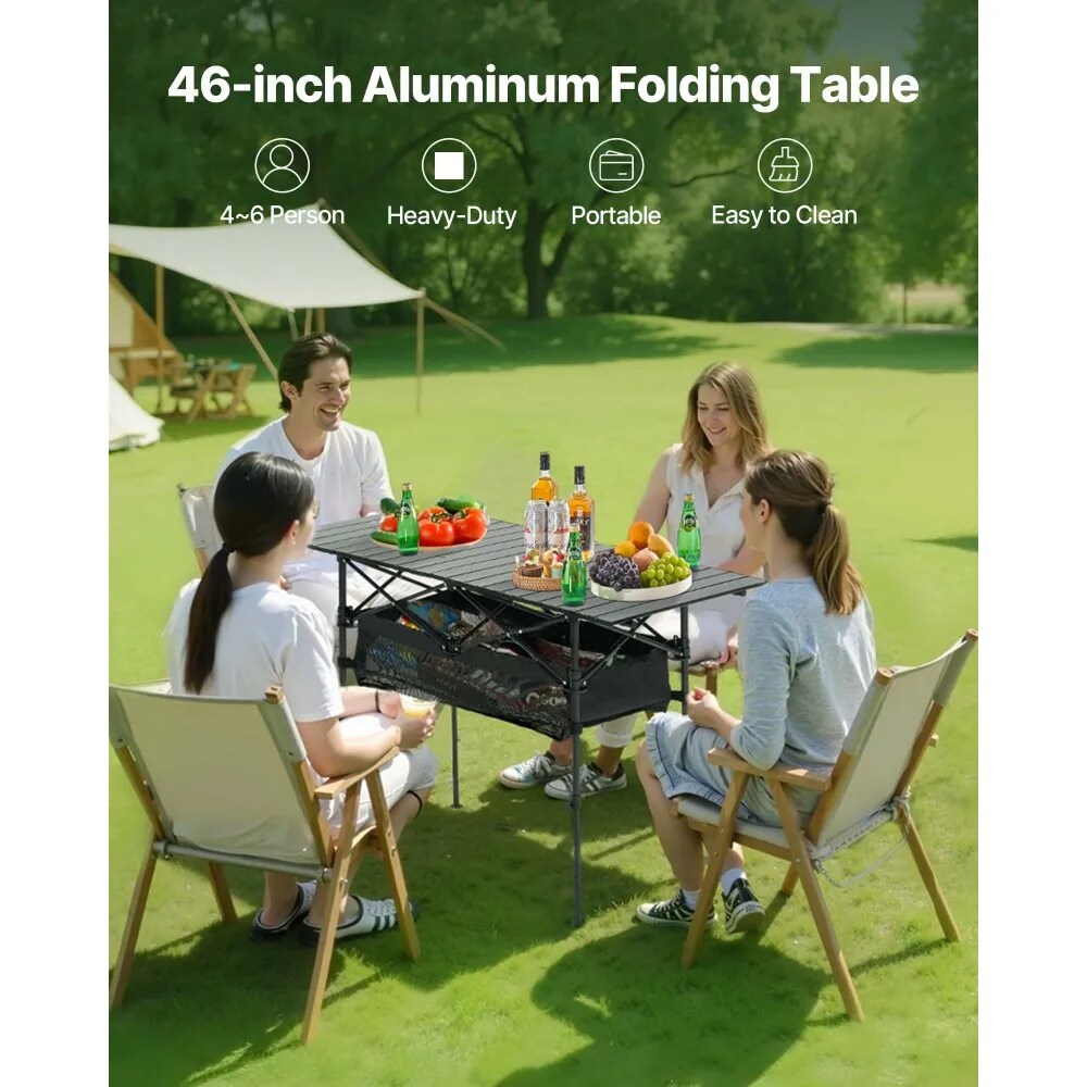 Portable Camping Table Aluminum with Storage Bag for BBQ Picnic