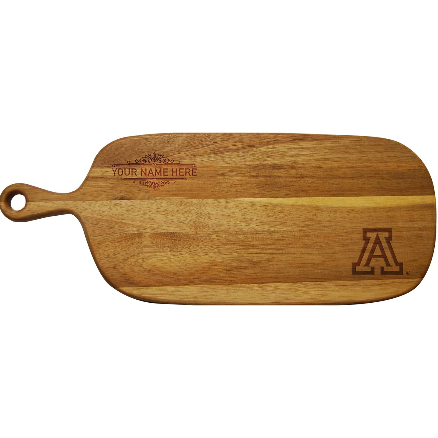 Personalized Acacia Paddle Cutting & Serving Board | Arizona Wildcats