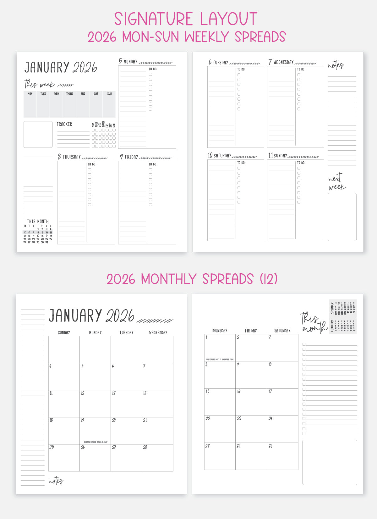 2026 Planner - Signature Layout, Spiral Bound - "Periwinkle" (#209)