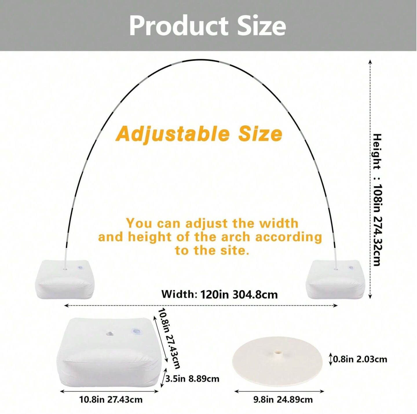 Premium Balloon Arch Kit with Adjustable Stand, Water-Fillable Base & 50 Balloon Clips – Perfect for Weddings, Birthdays, Parties & Events