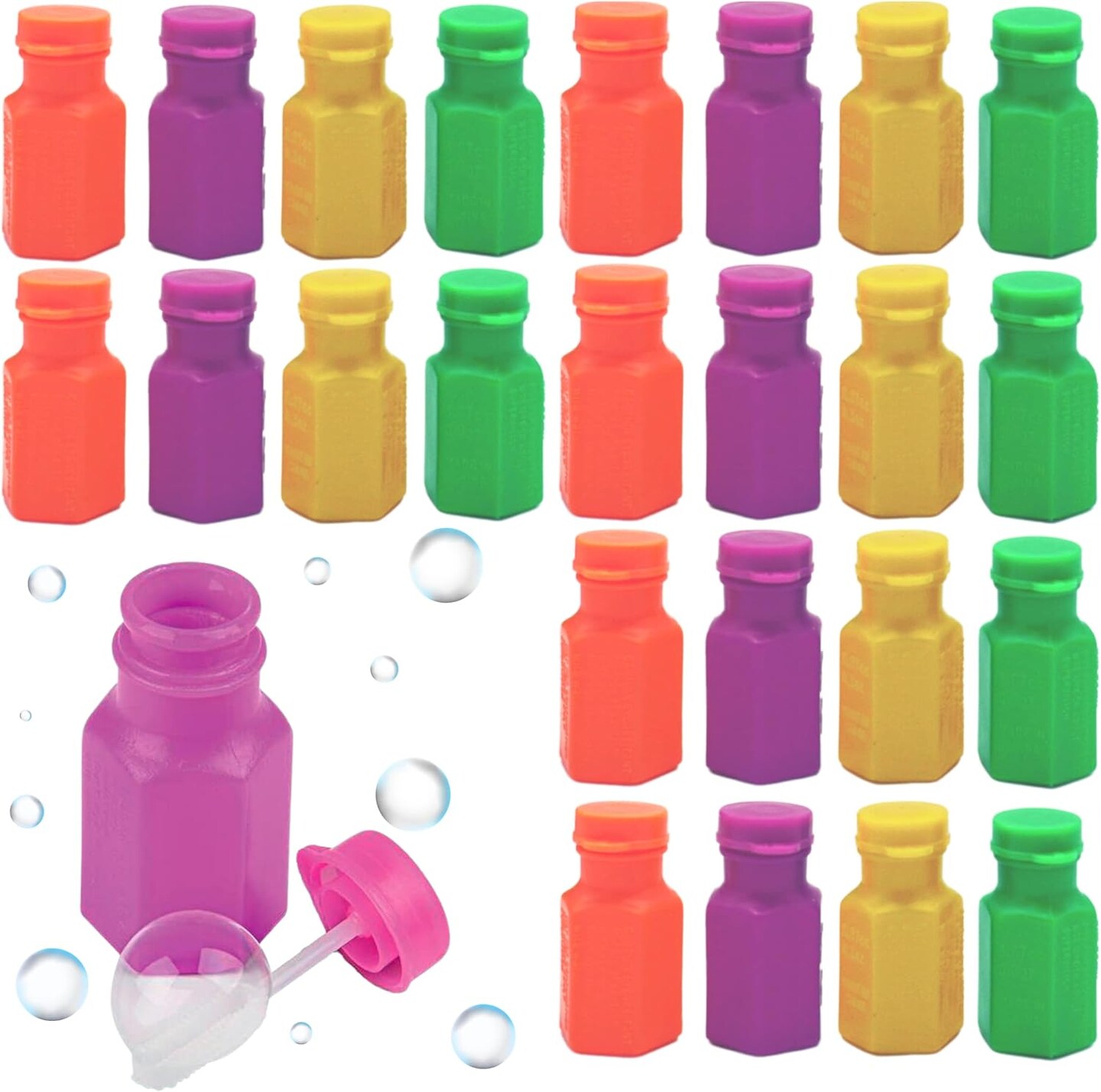 4E's Novelty 48 Pack Mini Bubbles - 1.6" Bulk Non Toxic Bubbles for Kids Party Favors