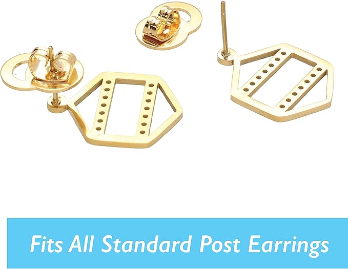 The Beadsmith Jewelry Aid Earring Lifter - Earring Backs for Support for Heavy Earrings or Droopy Ears - Gold Plated,