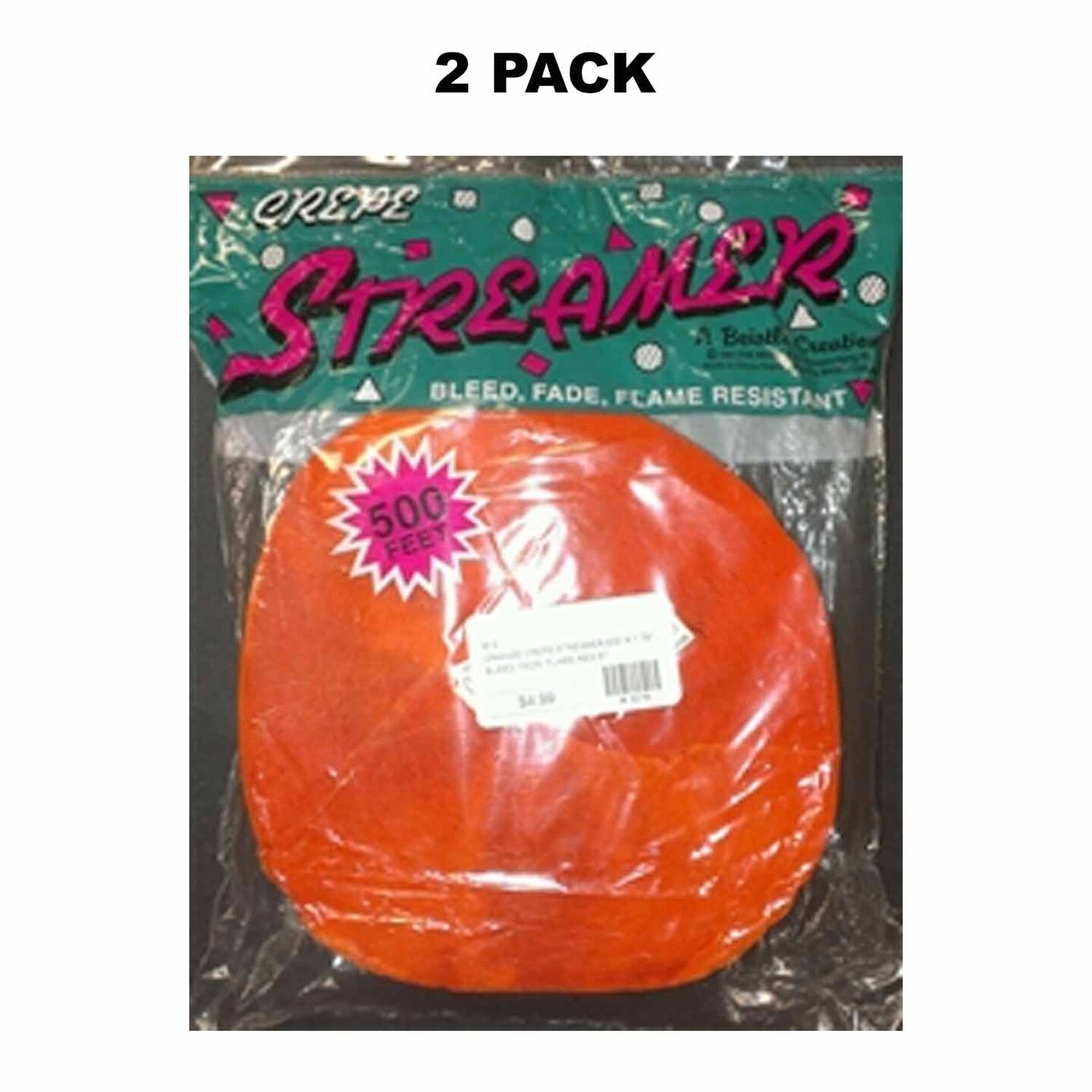 Orange Crepe Streamer 500 Feet