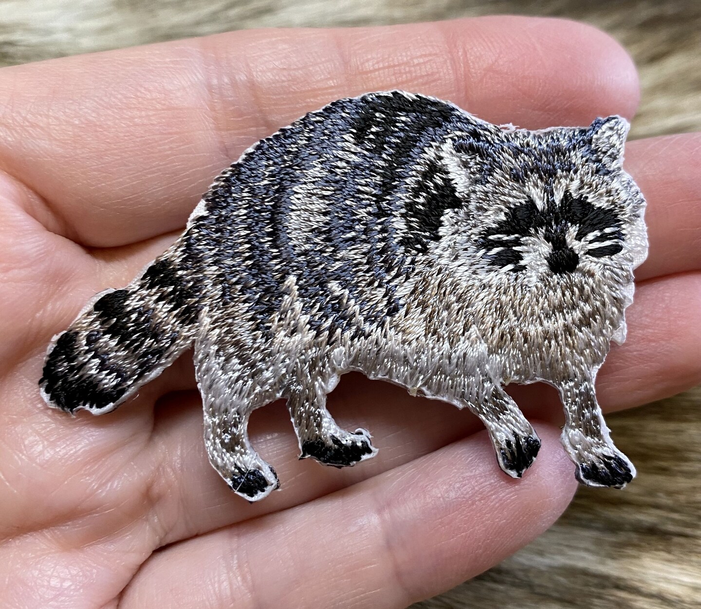 Raccoon, Realistic Animals, Embroidered, Iron on Patch