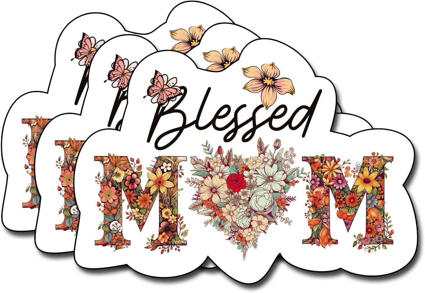 (3Pcs) Blessed Mom Sticker, Decal Gifts Mama Decorate Books Laptop Phone Water Bottles Kindles Stickers Tumbler Sticker Waterproof Vinyl Decorate Sticker 3&#x22; Inch