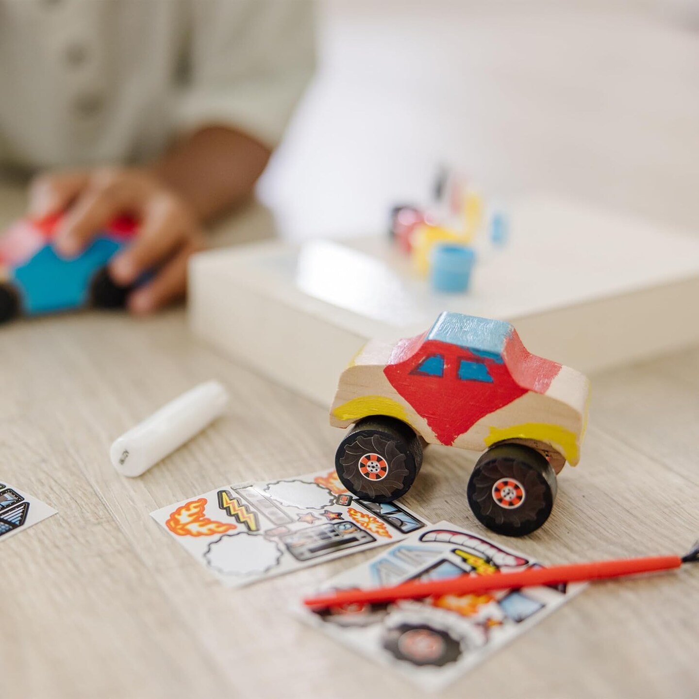 Decorate-Your-Own Wooden Craft Kits Set - Race Car and Monster Truck