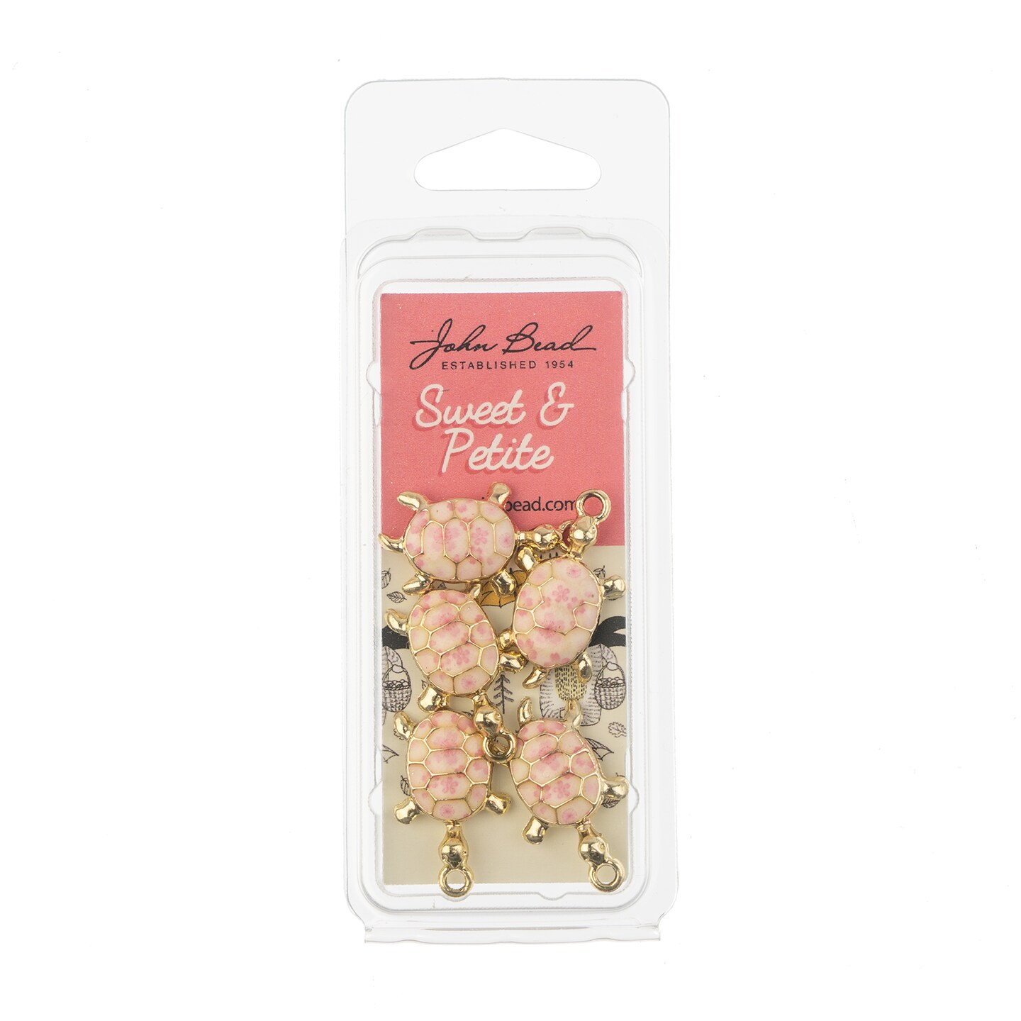 John Bead Sweet &#x26; Petite Turtle Animal Charms, 5pcs