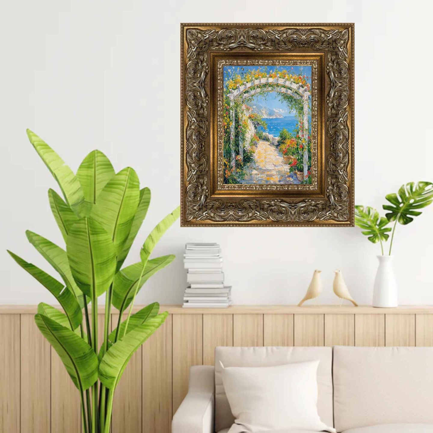 Wide Italian Baroque Antique Silver Picture Frame-5 inch Wide 24x24 frame