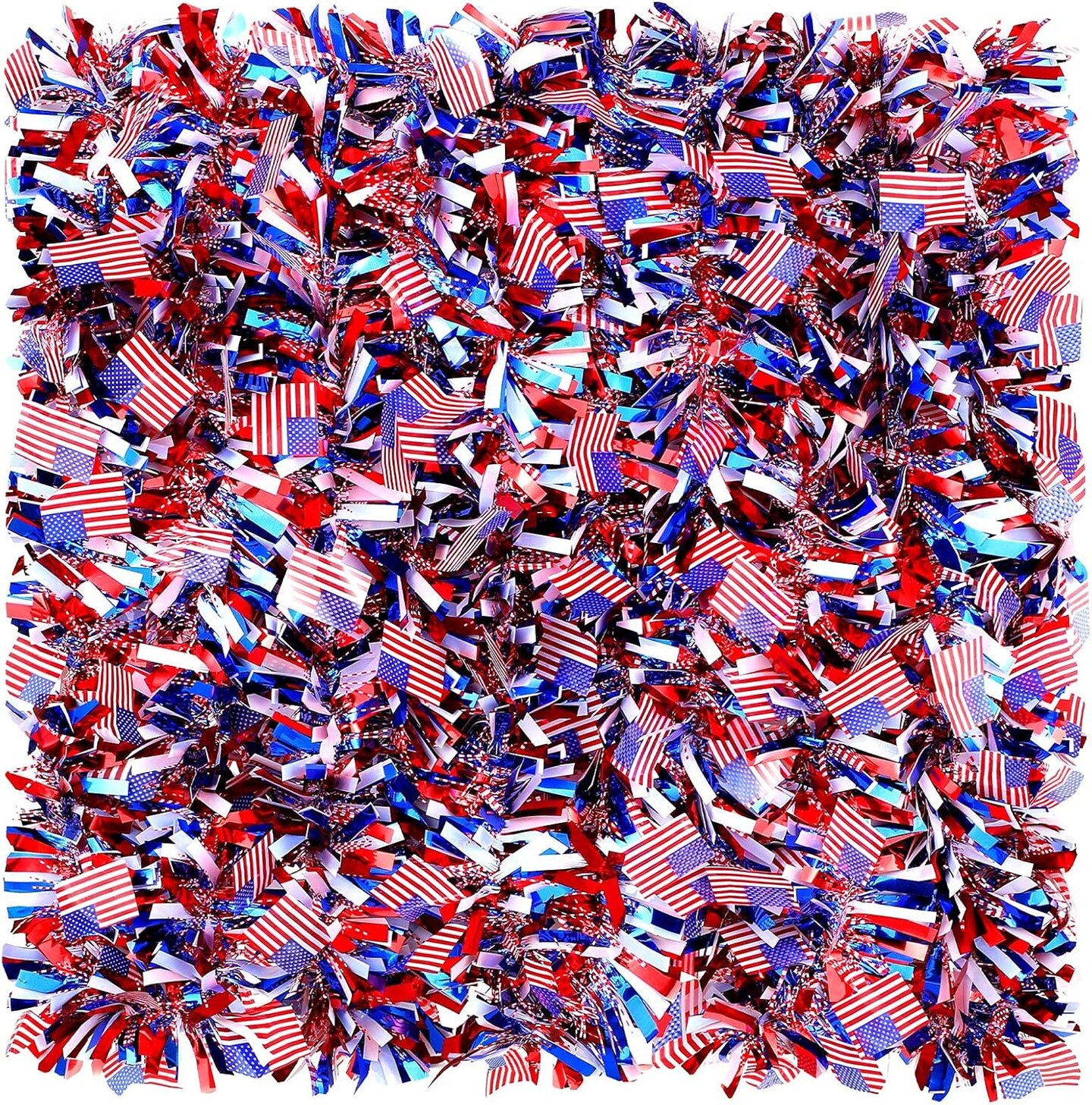 6 Pcs Red White Blue American Flag Tinsel Garland for 4th of July Decorations