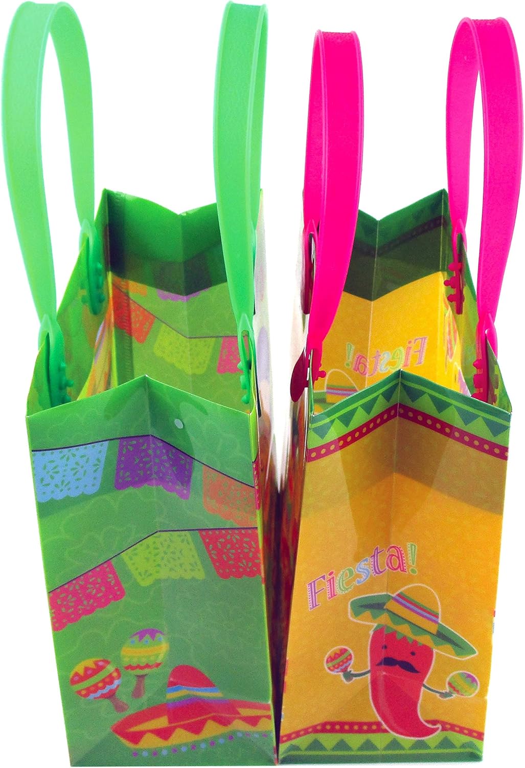TINYMILLS Mexican Fiesta Taco Themed Party Favor Bags Treat Bags, 12 Pack