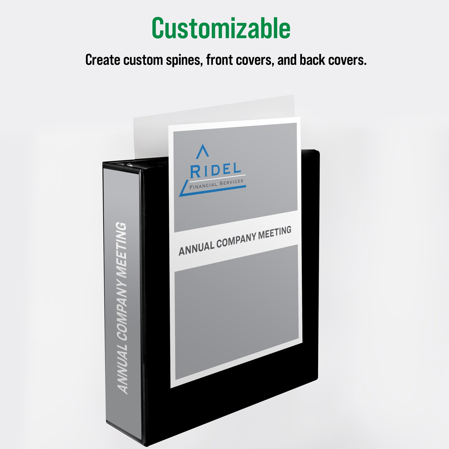 Office Essentials Economy View 3 Ring Binders, 3&#x22; Round Rings, 3.5&#x22; Spine, 460-Sheet Capacity, Black Binders (12-Pack of 03431)