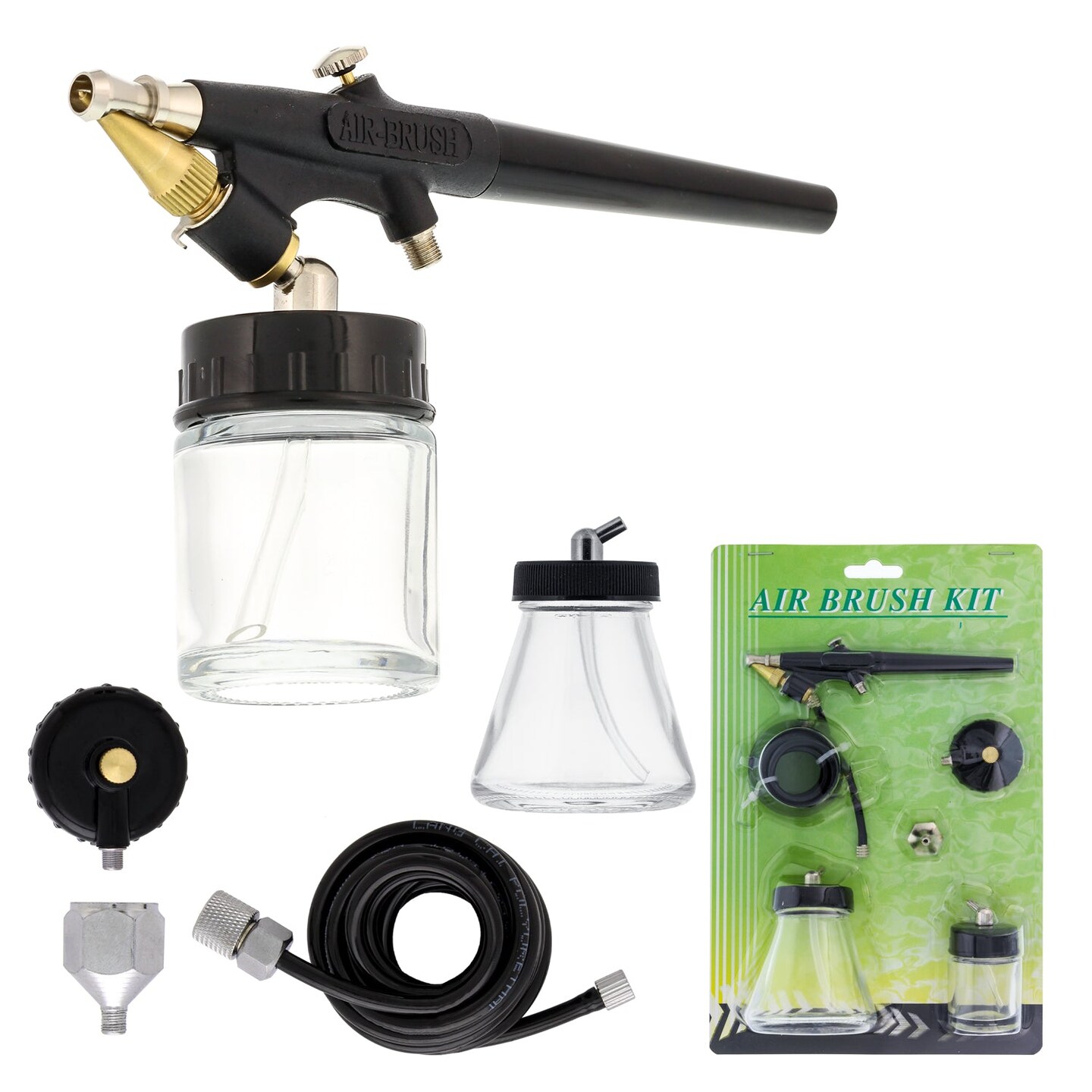 Master Economy E96 Single-Action External Mix Siphon Feed Airbrush Set with 0.5mm Tip Broad Spray Pattern &#x26; 5 ft. Air Hose