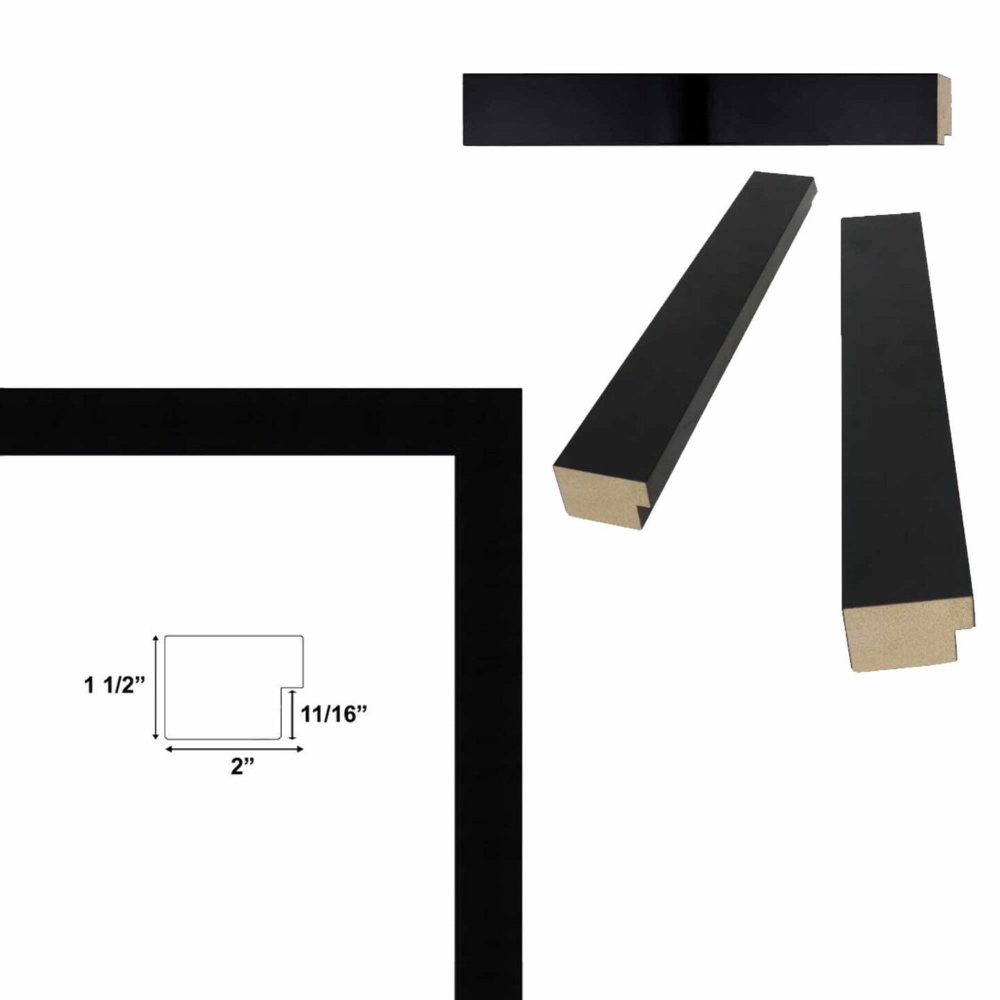 Modern Gallery Wall Gloss Black Picture Frame 20x24 frame