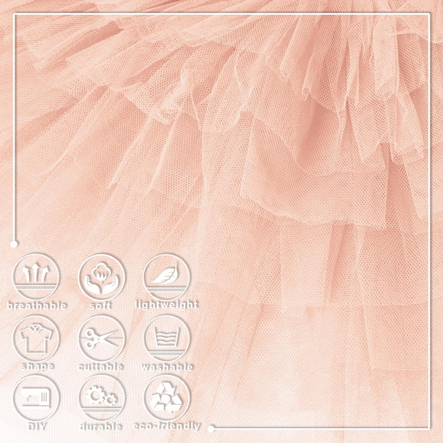 Blush Tulle Fabric Roll Matte Tulle Ribbon Netting Mesh Spool