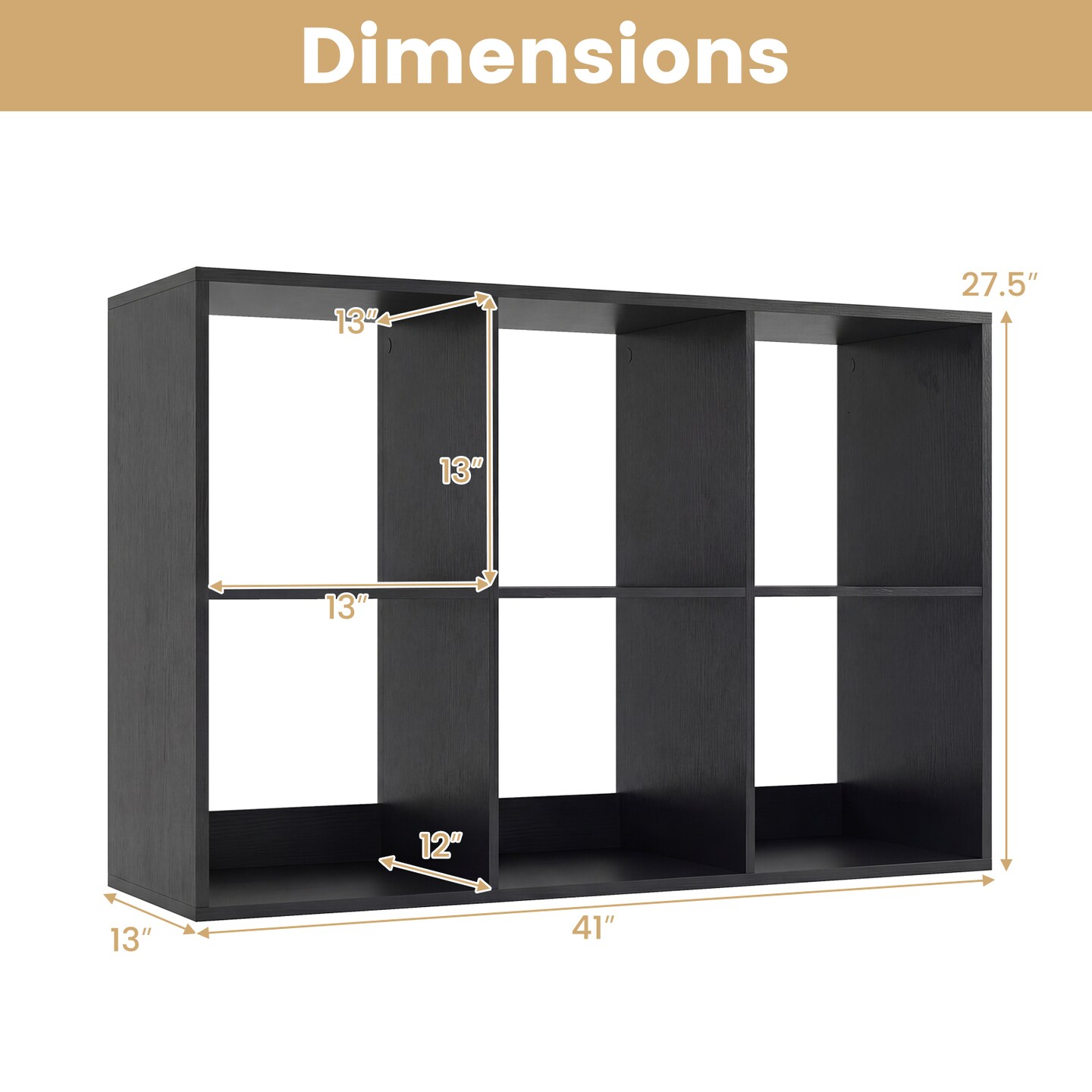 Freestanding Cube Storage Shelf Organizer Engineered Wood Bookcase with Open Compartments and Wide Tabletop for Home Office
