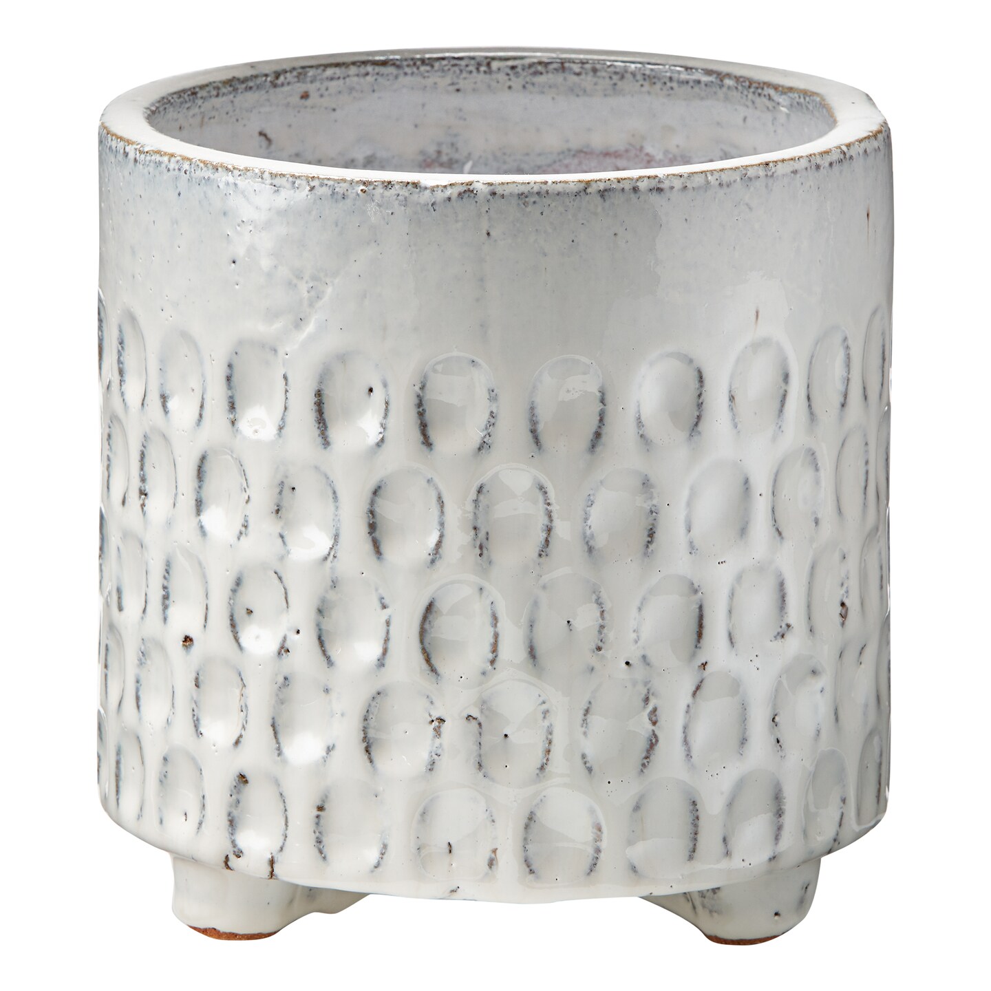 Imprint Leaf Terracotta Planter with Feet 7L x 7W x 7.5H inches fits a 6" drop in plant Decorative Use only'