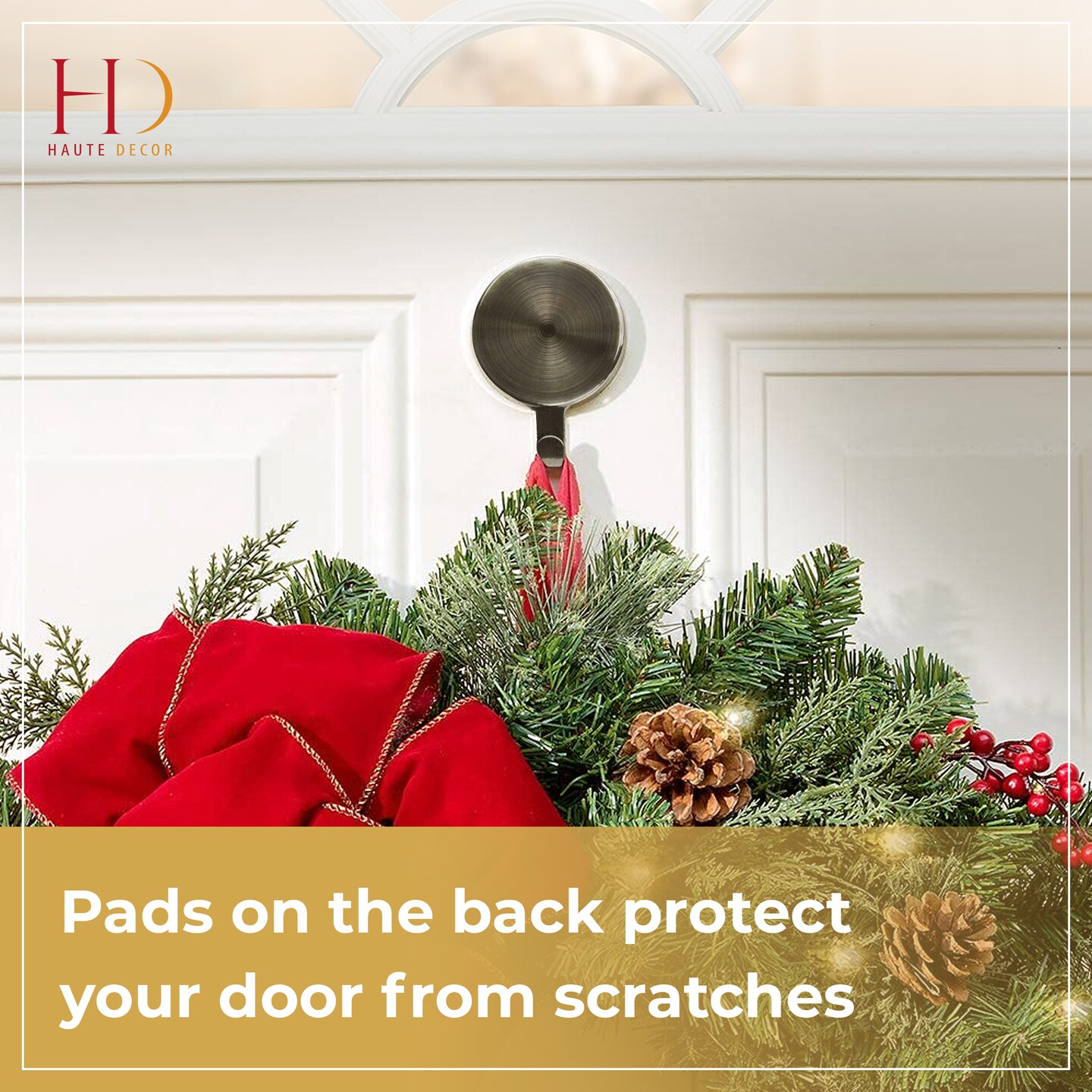 Haute Decor Attract® Magnetic Hanger, 1 Pack - Strong Magnet Hook for Metal Doors and Surfaces