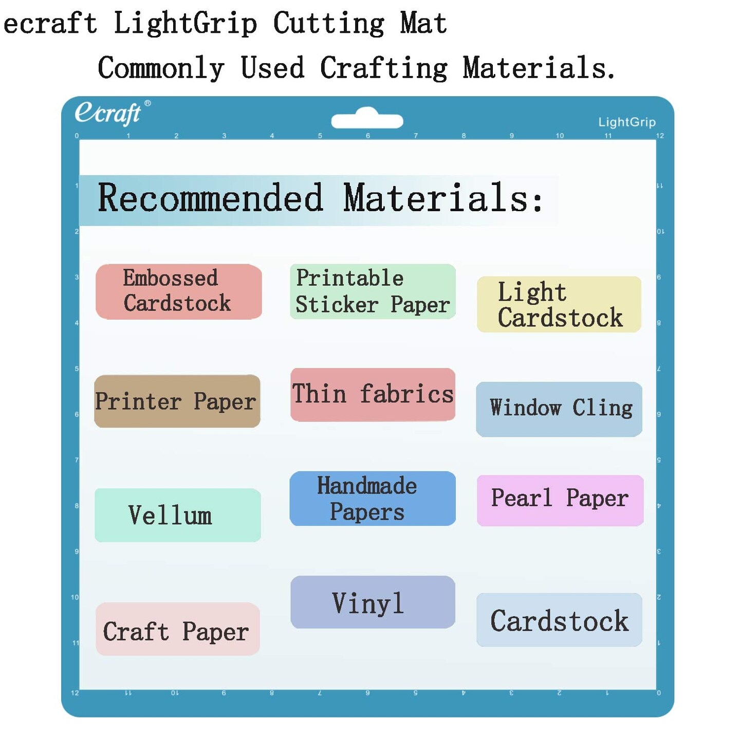 12x12 Cutting Mat 5-Pack for Silhouette Cameo 5/4/3/2/1, Variety Grip (StrongGrip, StandardGrip, LightGrip), Gridded Non-Slip Replacement Mats for Crafts, Quilting & Sewing