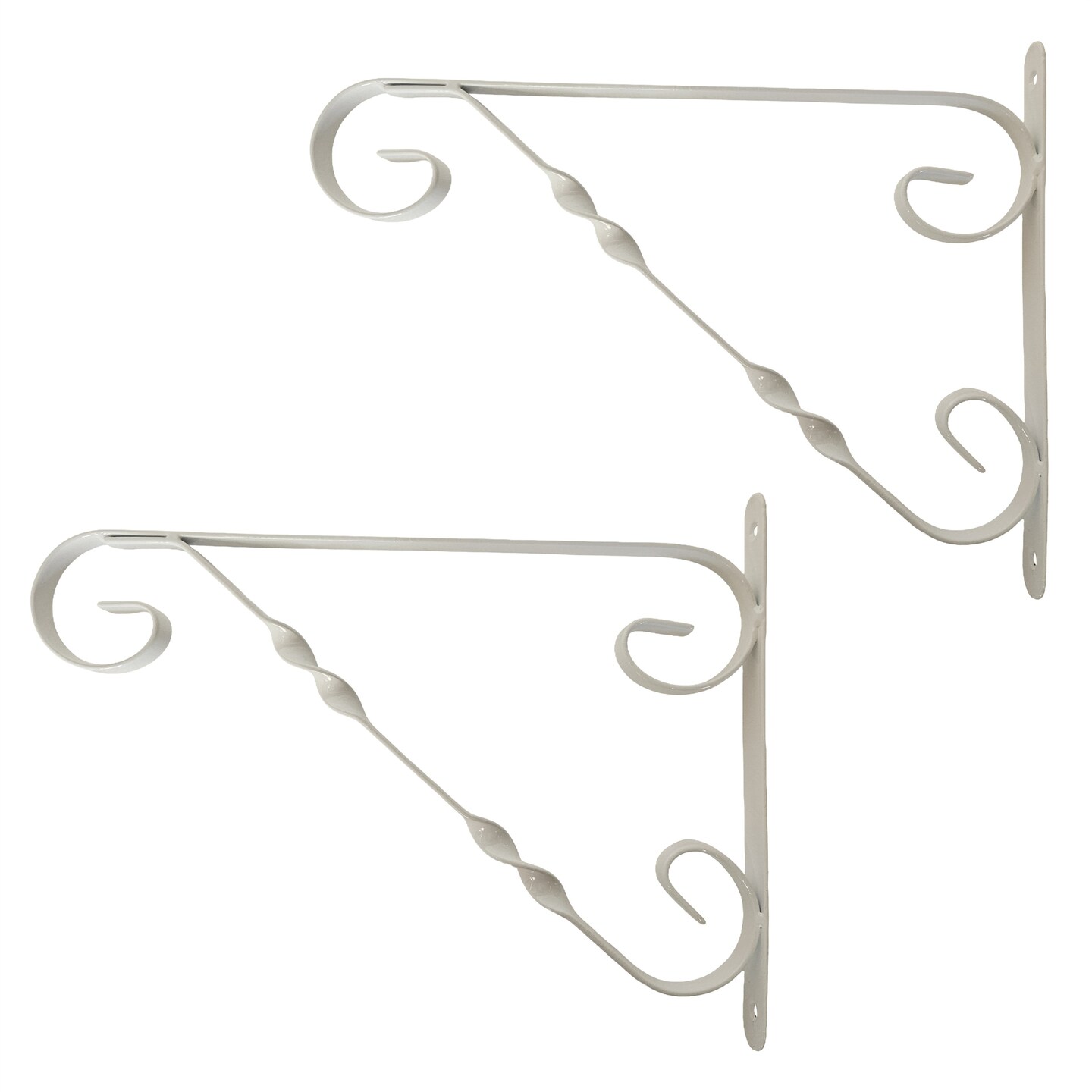 Scroll-Design Metal Wall Bracket for Hanging Accessories and Flowerpots for Indoor & Outdoor Use