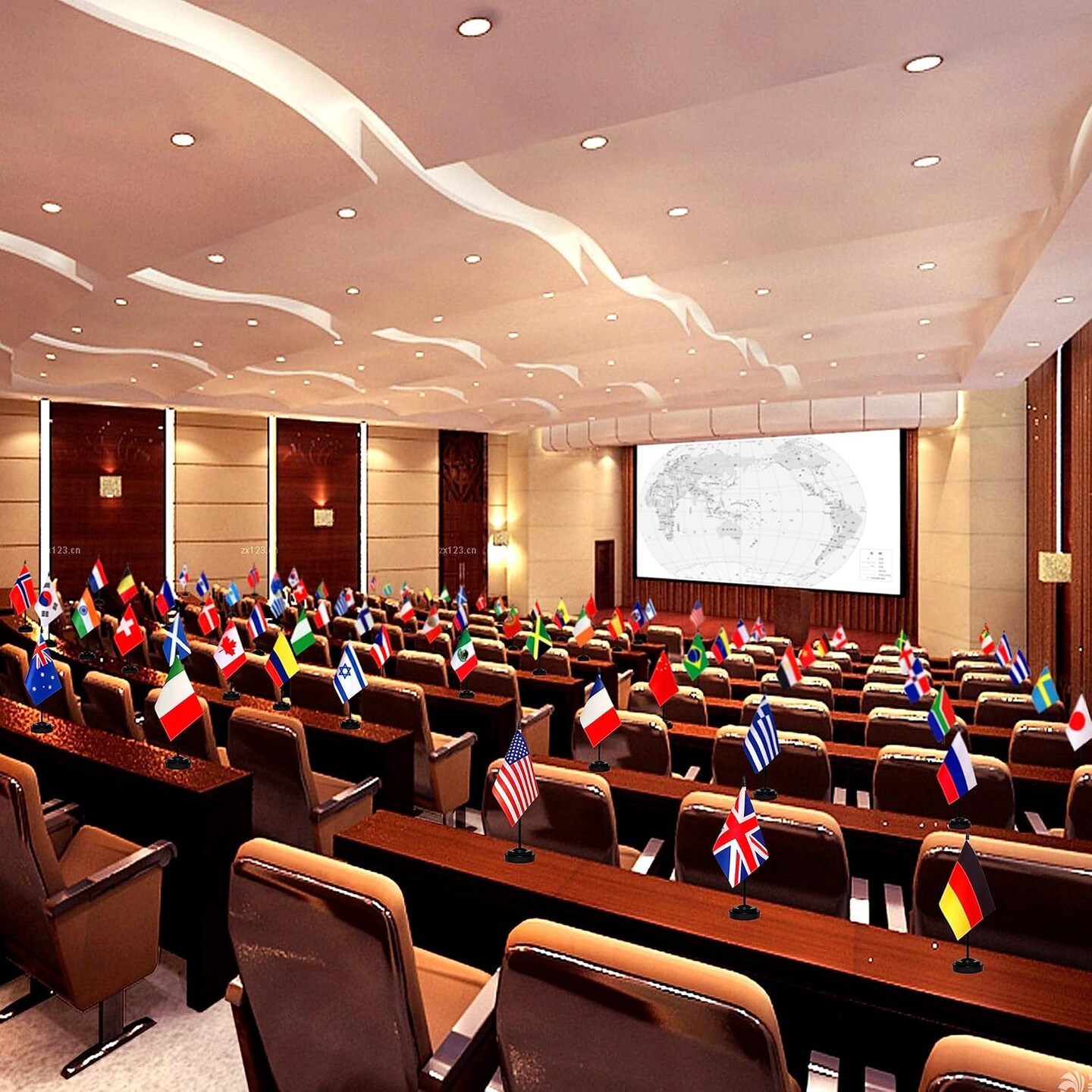 Pack of 12 United States Mini Flags – 4"x6" Polyester Desk & Hand Waving Set