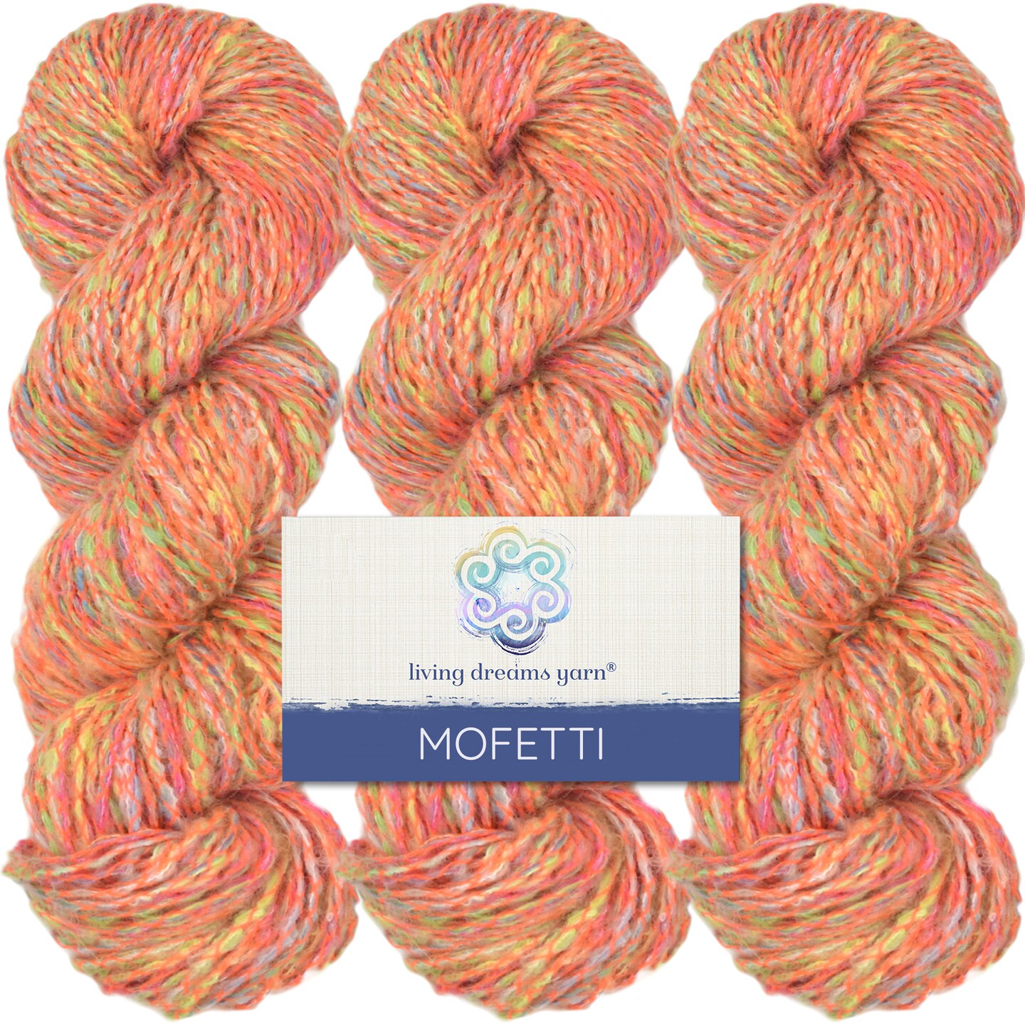Mofetti DK Yarn - Mohair Yarn with Confetti Speckles by Living Dreams Yarn.