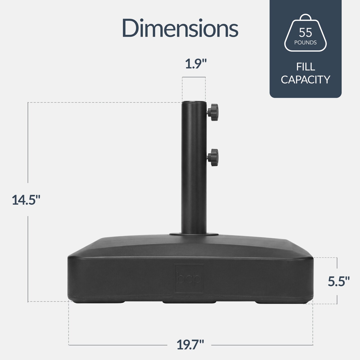 Best Choice Products Fillable Plastic Patio Umbrella Base Stand, Pole Holder w/ Adjustment Knob, Asscher Design