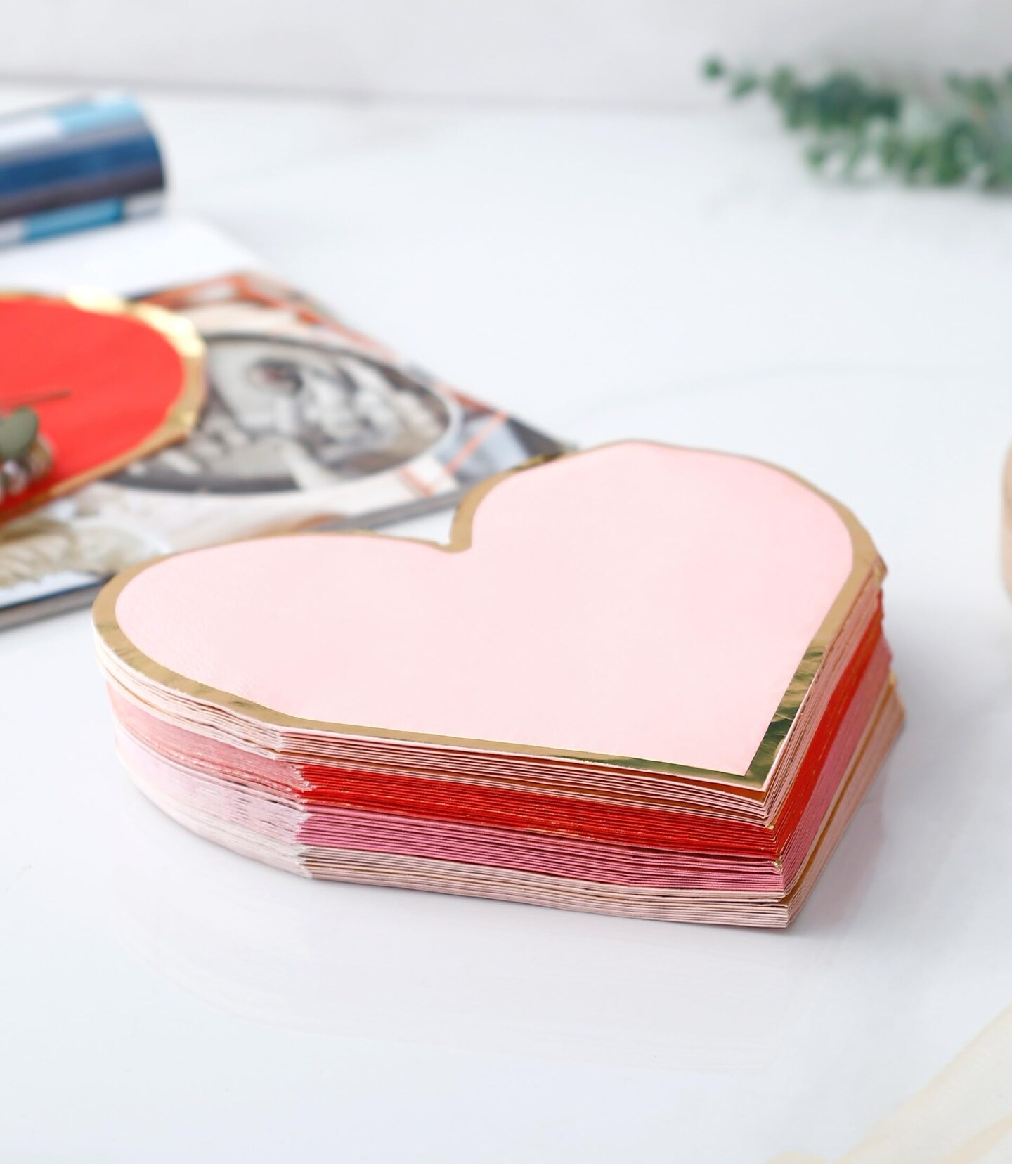 Valentines Day Plates and Napkins Party Supplies - Serves 30 - Assorted 3 Colors Includes Paper Plates and Napkins for Valentine Decor Party Supplies Valentines Day Decor Valentine's Day Decorations