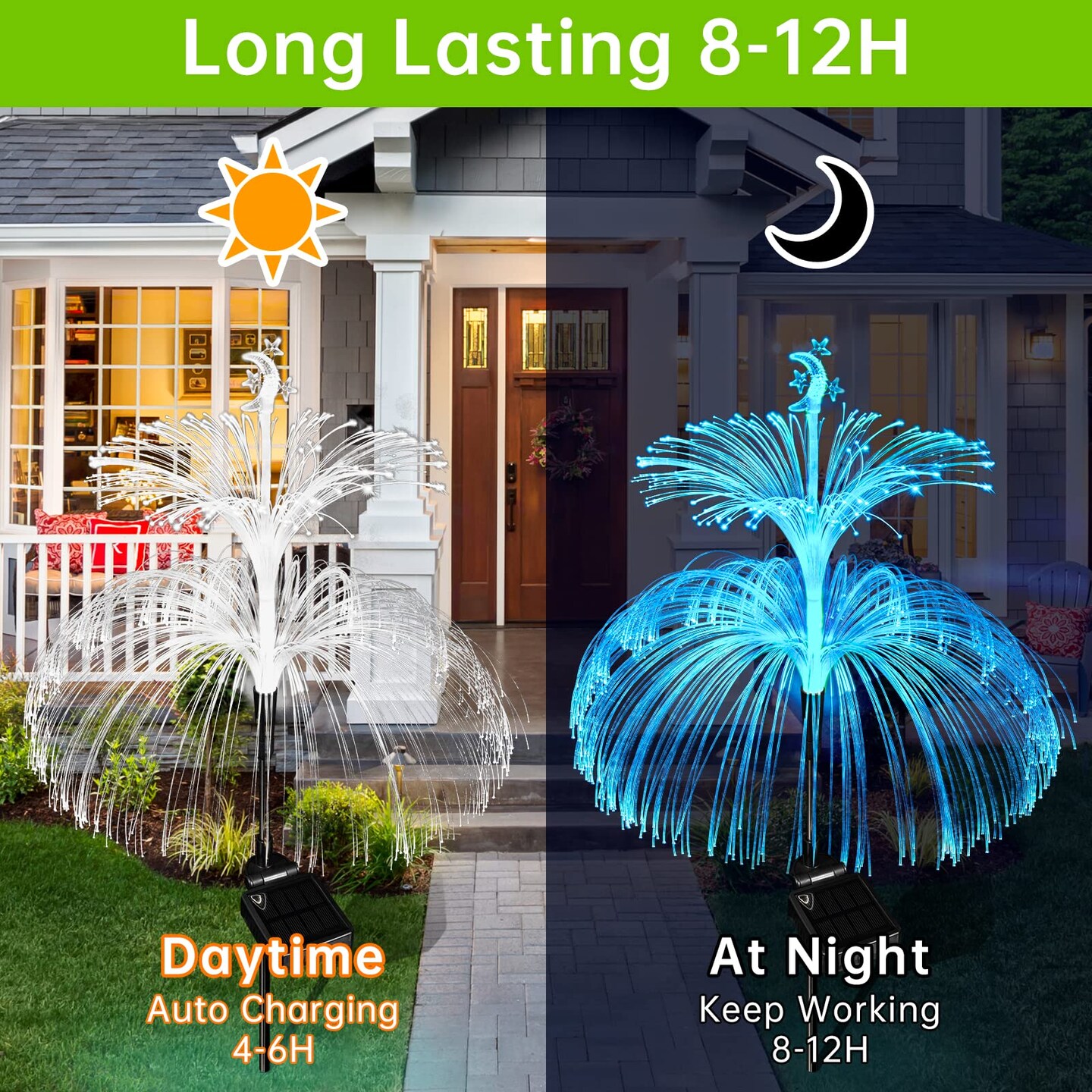 callica Solar Flower Lights Outdoor Garden Waterproof 3 Pack Solar Yard Lights 7 Color Changing Outdoor Decorative for Garden Pathway Party Wedding Birthday Holiday Decor