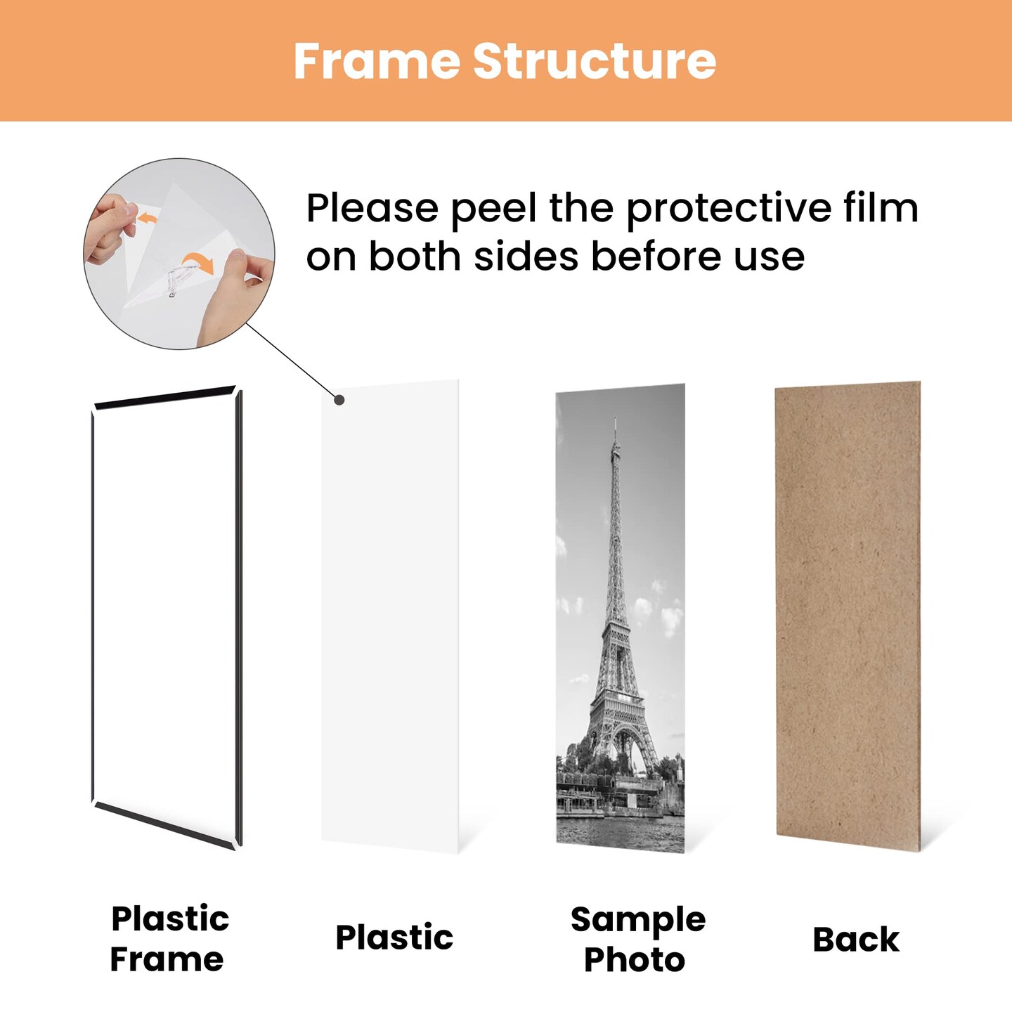 11x17 Picture Frame Black 3 Pack, Scratch-Proof 11 x 17 Poster Frames for Photo Gallery - Slide-In Strips, Horizontal or Vertical Wall Mounting