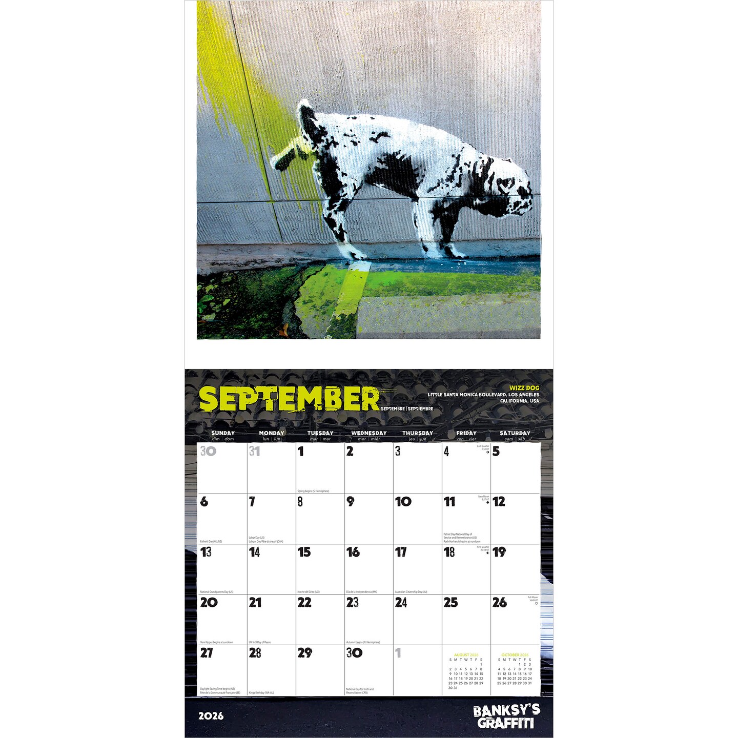 Banksy's Graffiti OFFICIAL 2026 12 x 24 Inch (Hanging) Monthly Square