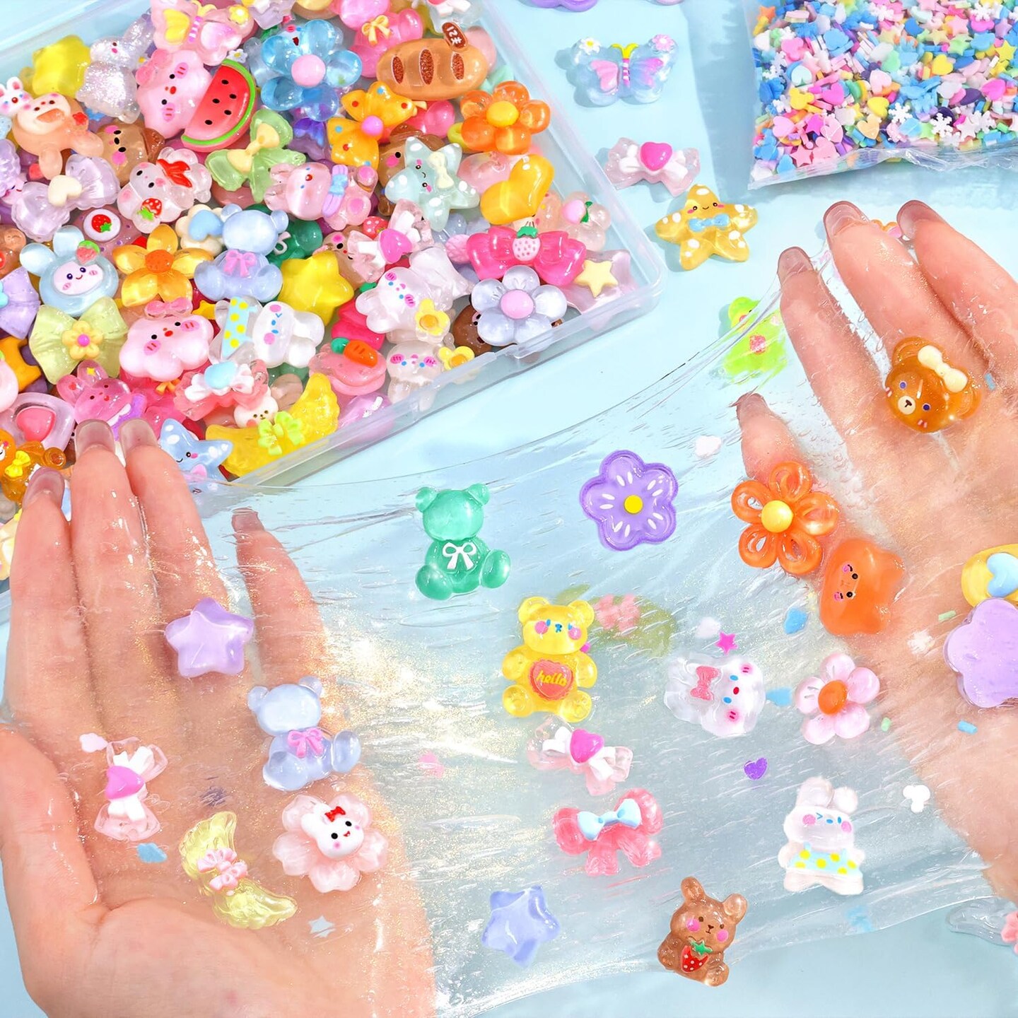 60Pcs Mixed Colors Slime Charms Assorted