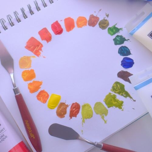 Art in August | Color Mixing Practice in Acrylics