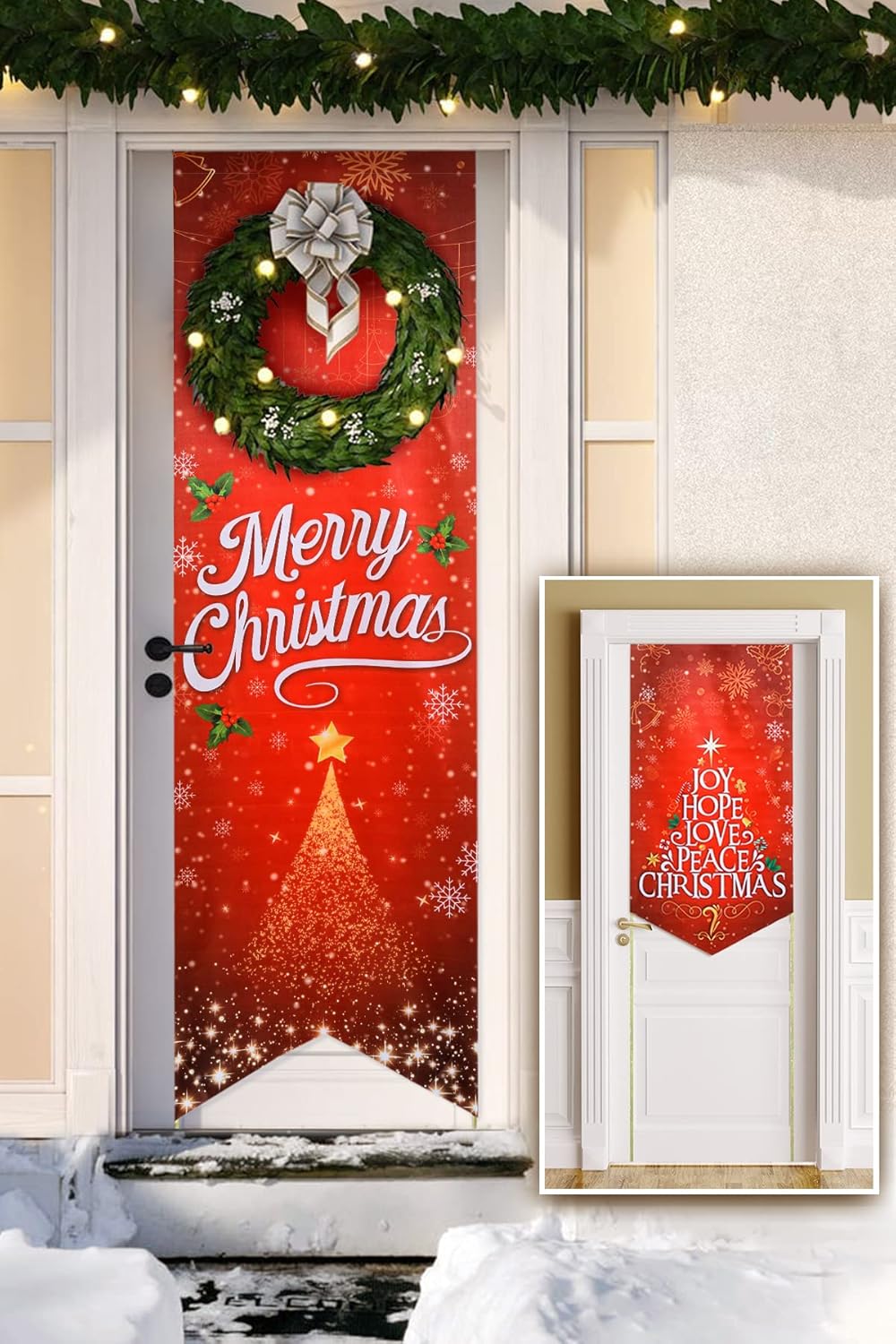 Christmas Front Porch Hanging Sign - 122"L x 24"W (Merry Christmas)
