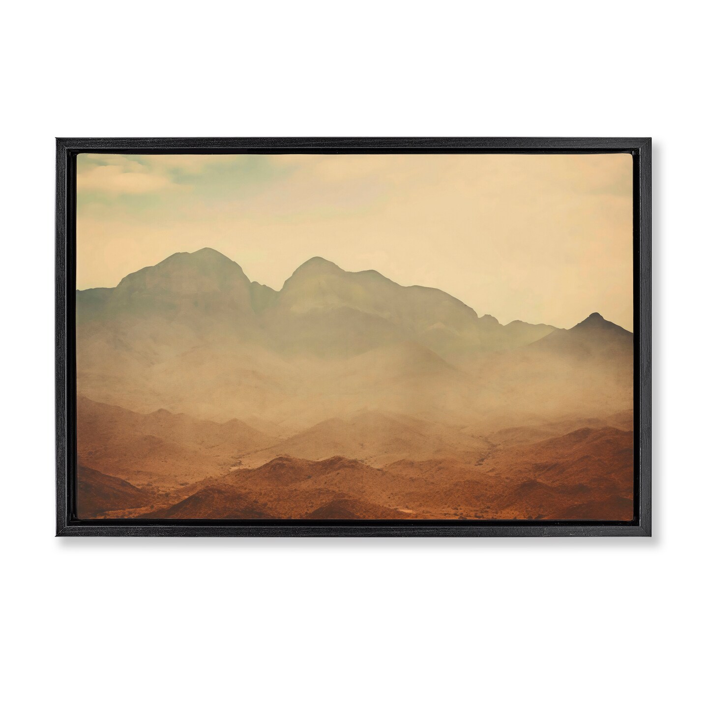 Stupell Industries Hazy Desert Mountain Black Framed Floater Canvas Wall Art, design by Creative Studio