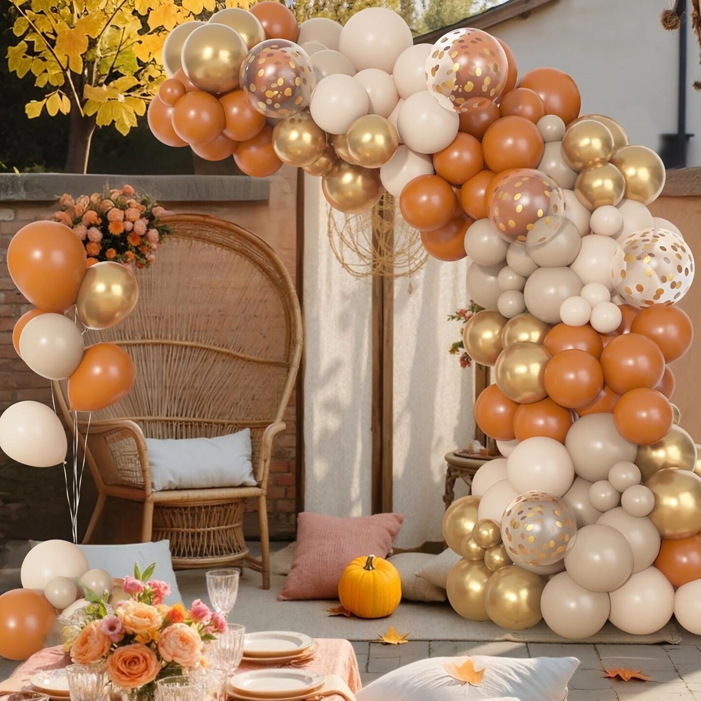 72pcs Burnt Orange Balloons Set (Orange)