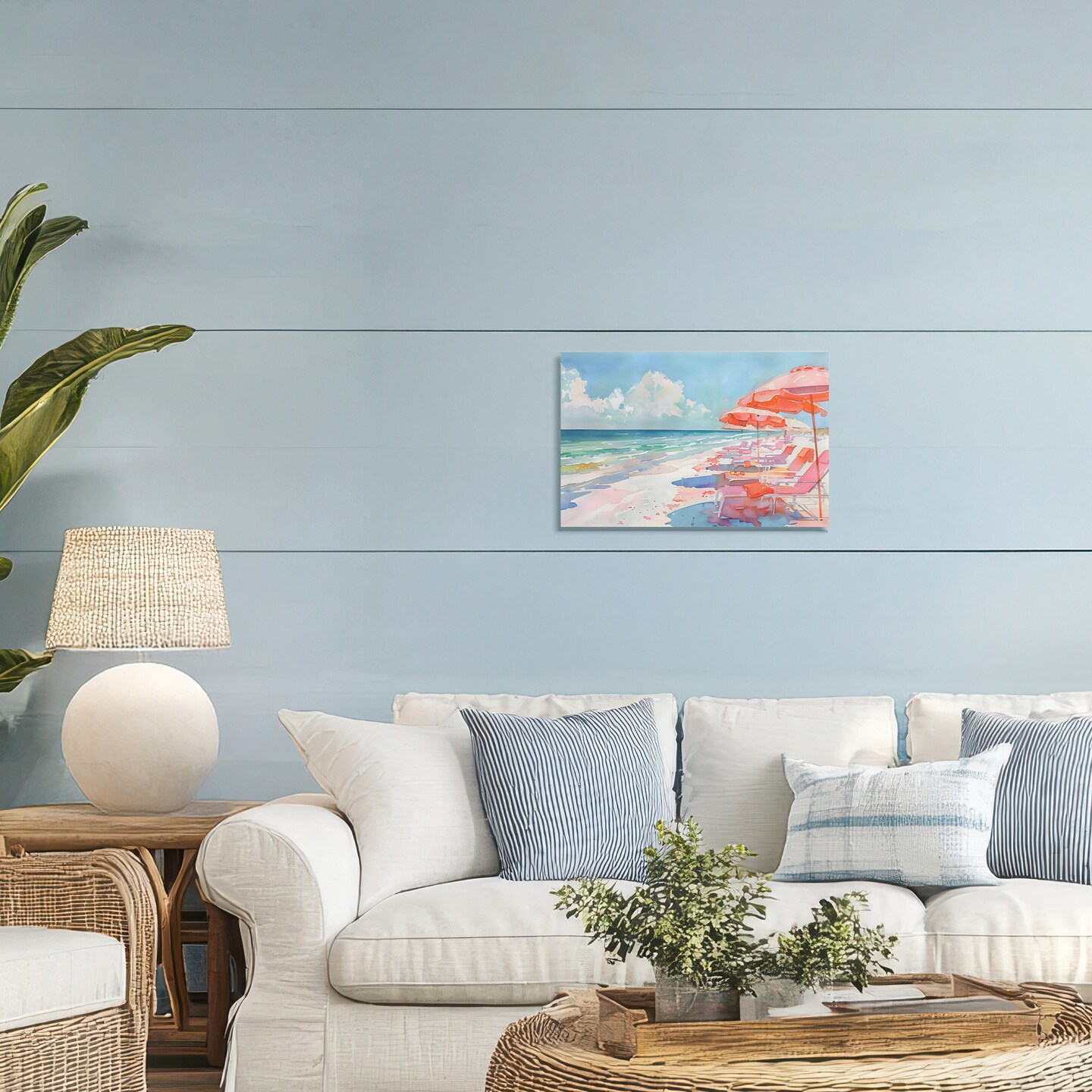 Stupell Industries Peach Beach Relaxing Chairs Canvas Wall Art, design by LSR Design Studio