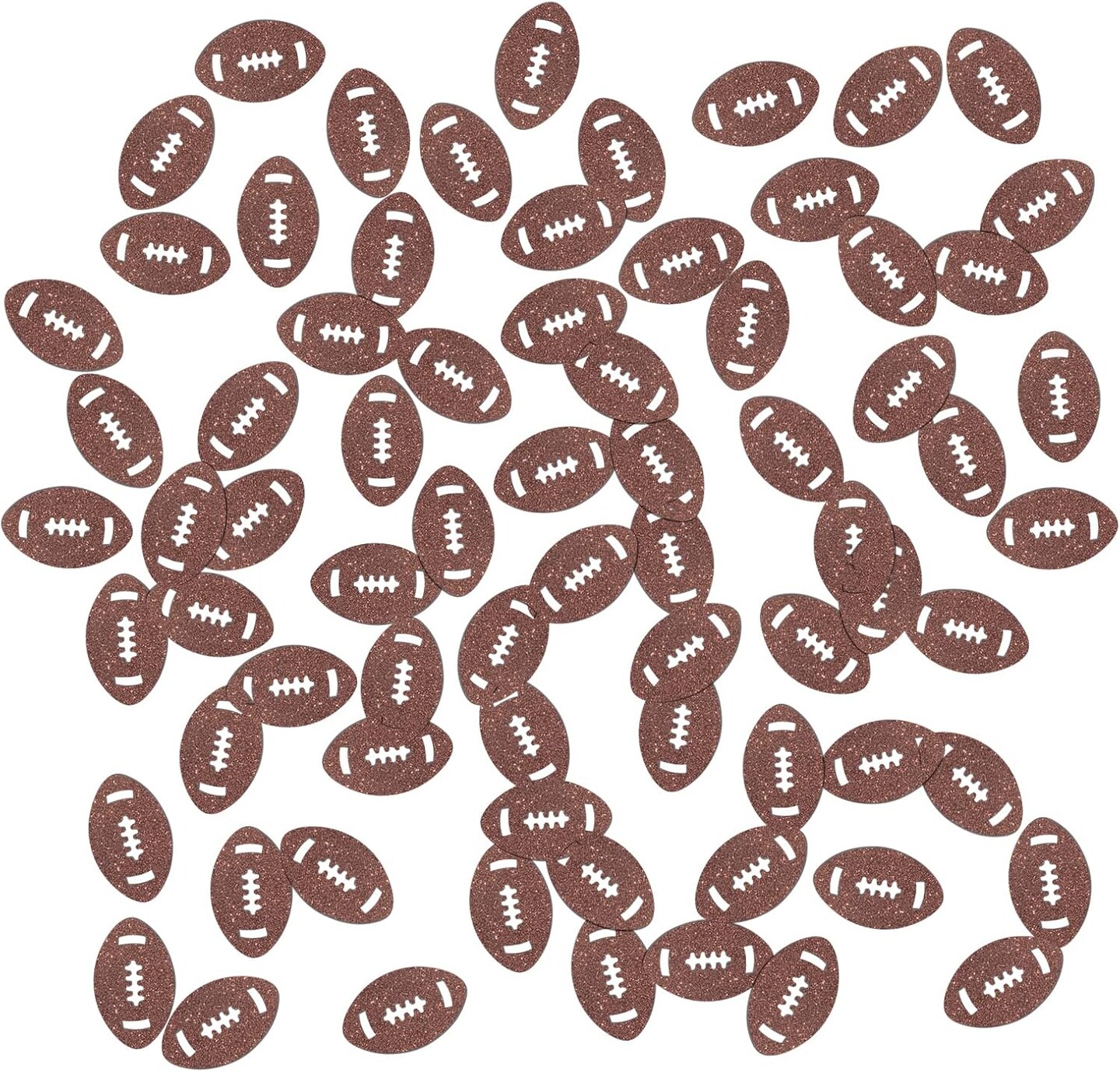 Football Confetti Brown Glitter (Rainbow)
