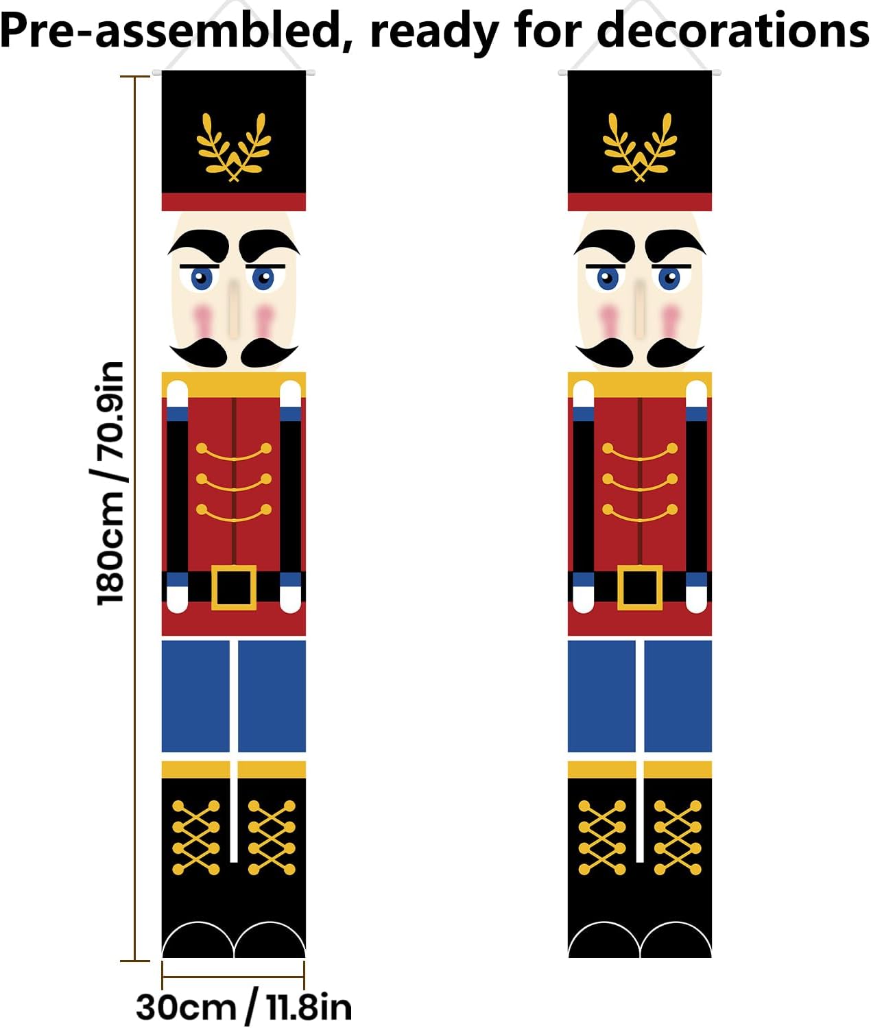Christmas Nutcracker Soldier Banner Decorations - 70"L x 12"W