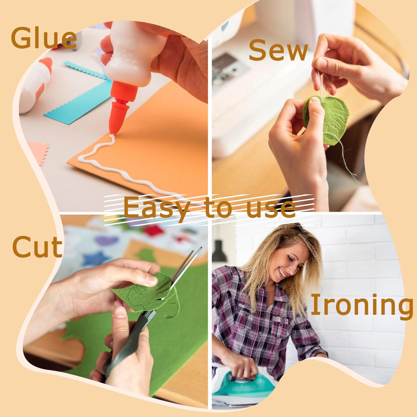 Baby Pink Felt Fabric 36" X 36"(1 Square Yard), 1.6mm Thick Soft and Durable Flexible Craft Felt by The Yard for Sewing DIY Art Craft Project Decorations