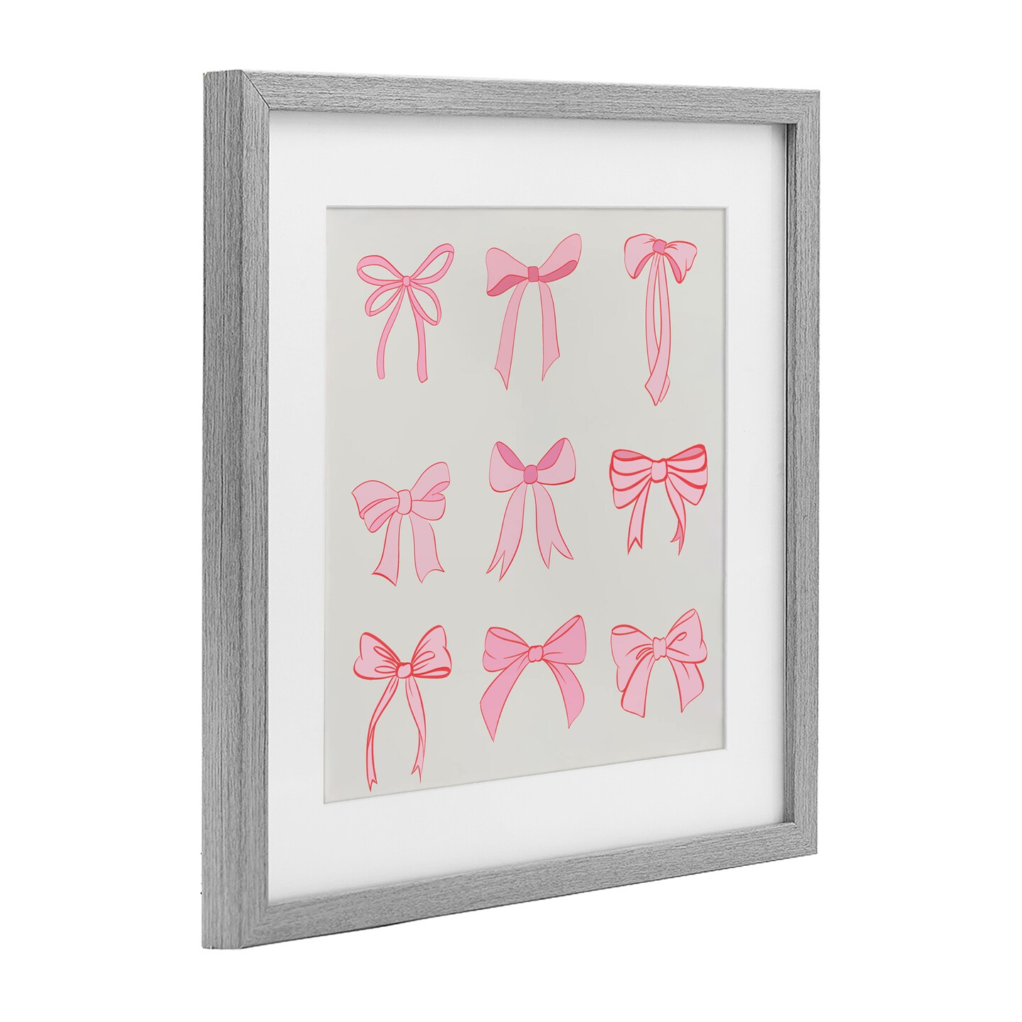 Stupell Industries Pink Coquette Ribbons Framed Print Under Glass, design by Emily Navas