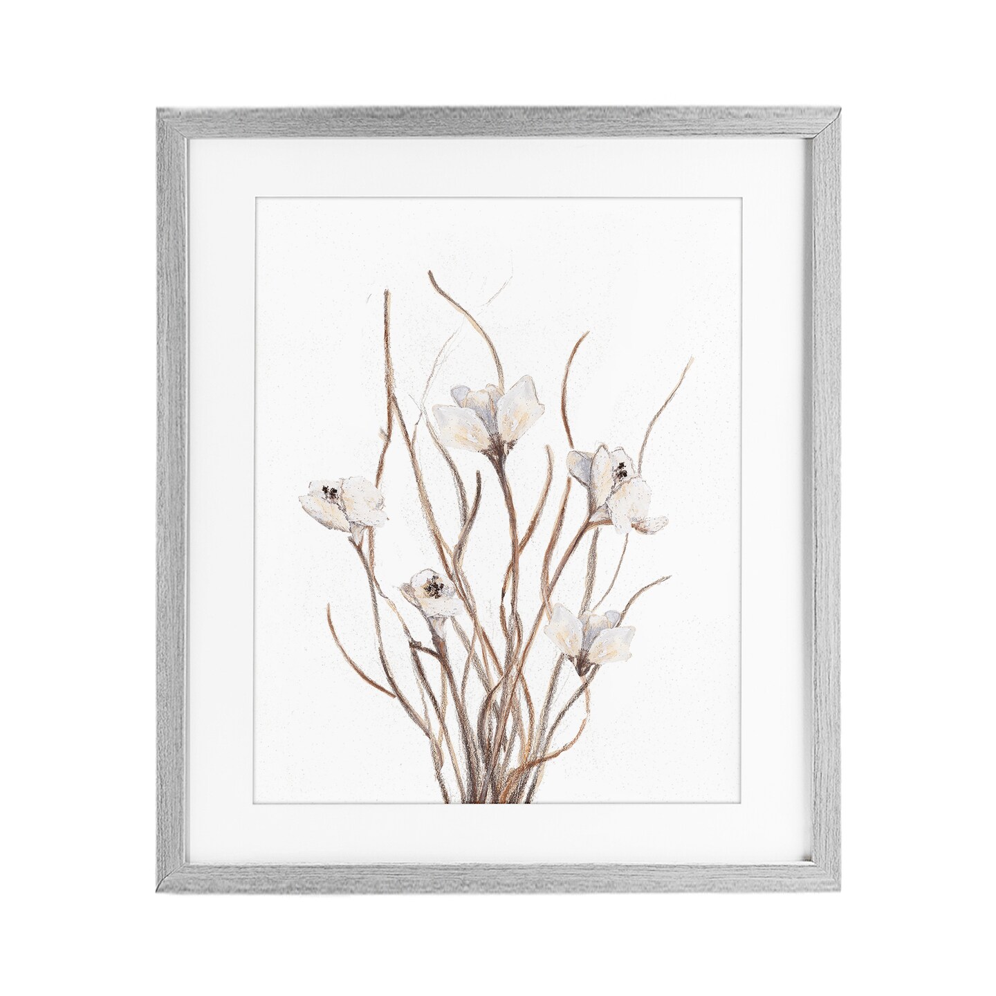 Stupell Industries Curly Floral Branches Framed Print Under Glass, design by Lanie Loreth