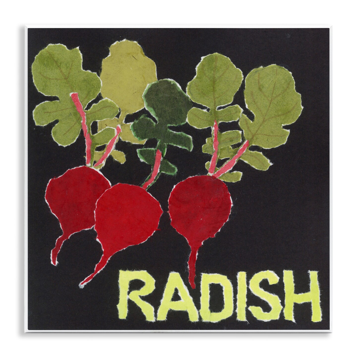 Stupell Industries Collaged Radish Vegetables Wall Plaque, design by Nancy Overton