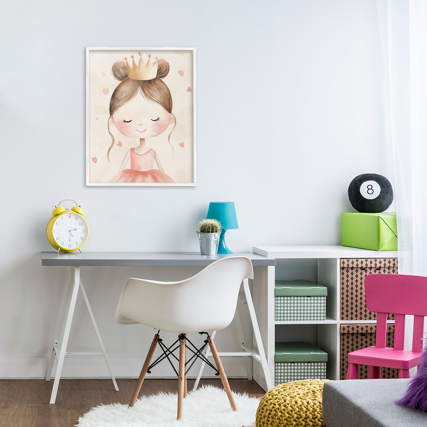 Stupell Industries Pink Ballerina in Crown Framed Giclee, design by Creative Studio