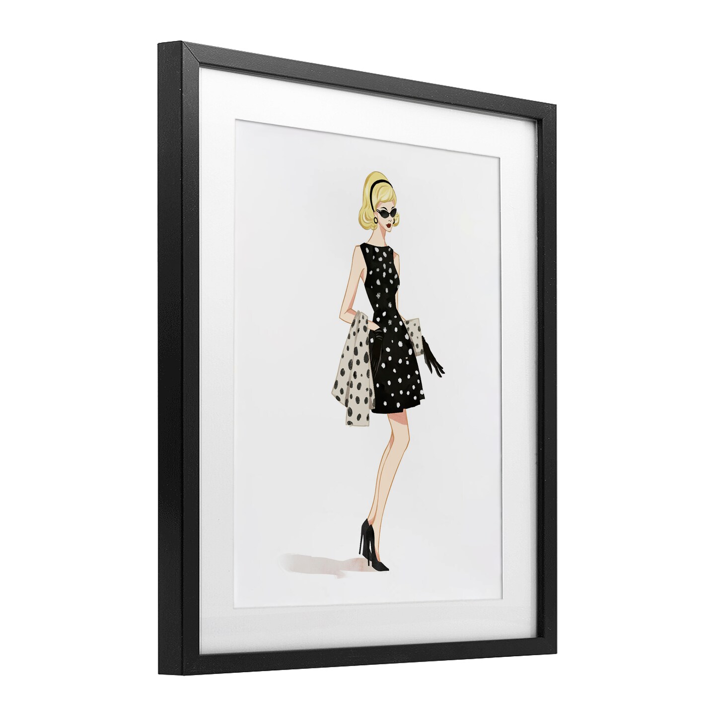 Stupell Industries Feminine Retro Fashion Framed Print Under Glass, design by Ziwei Li