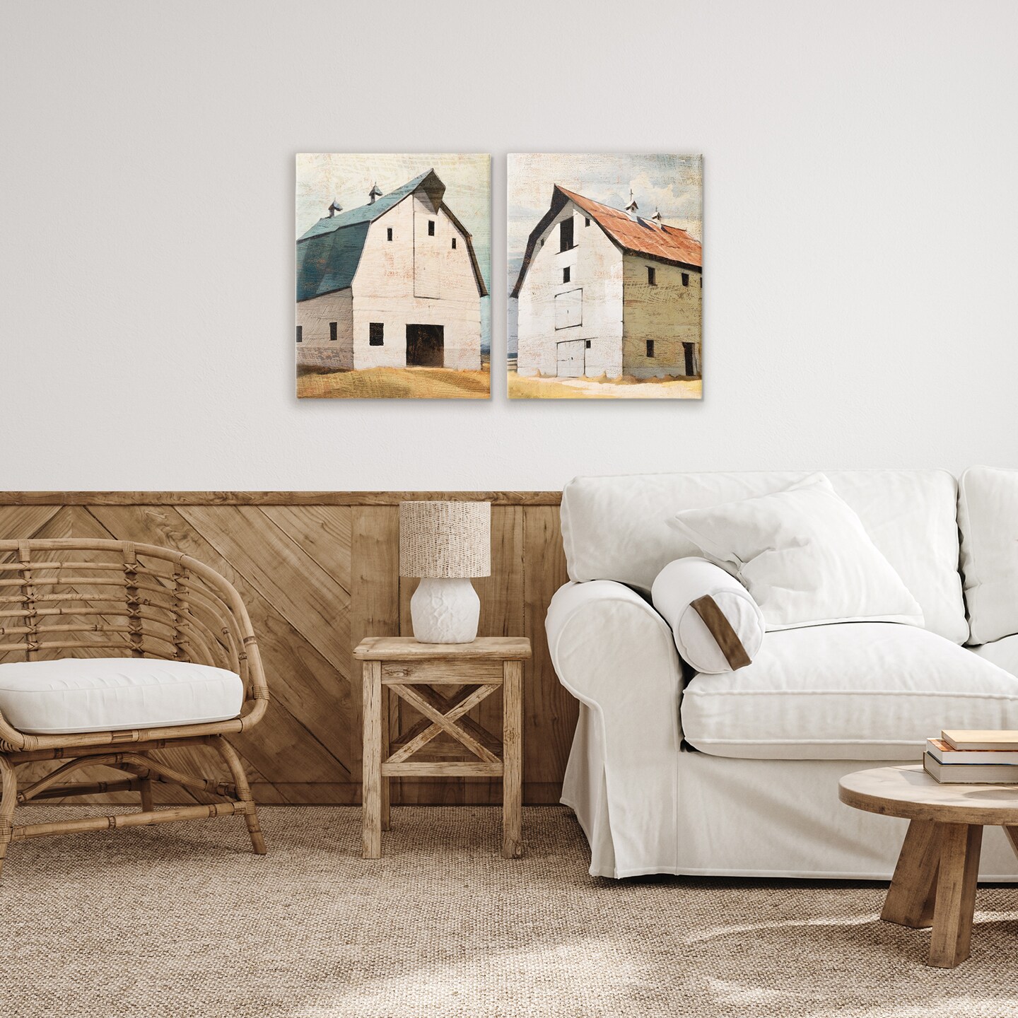 Stupell Industries Rustic Big Barns 2pc Canvas Set, design by Susan Jill