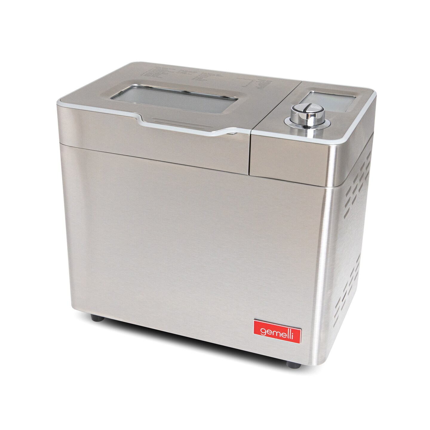 Gemelli Home™ 2LB Artisan Bread Maker, Stainless Steel w/ 21 Functions, Fruit/Nut Dispenser, 3 Loaf Sizes, 3 Shades, Gluten-Free Settings, Ceramic Pan