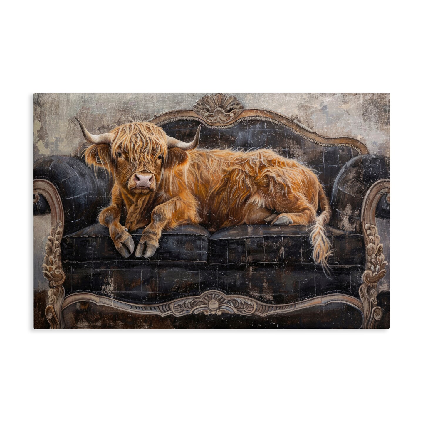 Stupell Industries Cozy Couch Highland Cow Canvas, design by Tina LeCour