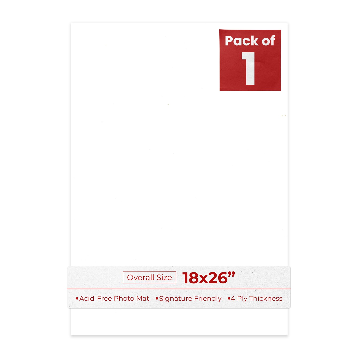 Textured White 18x26 Uncut Mat Board - Blank Sheets, No Opening, Color ...
