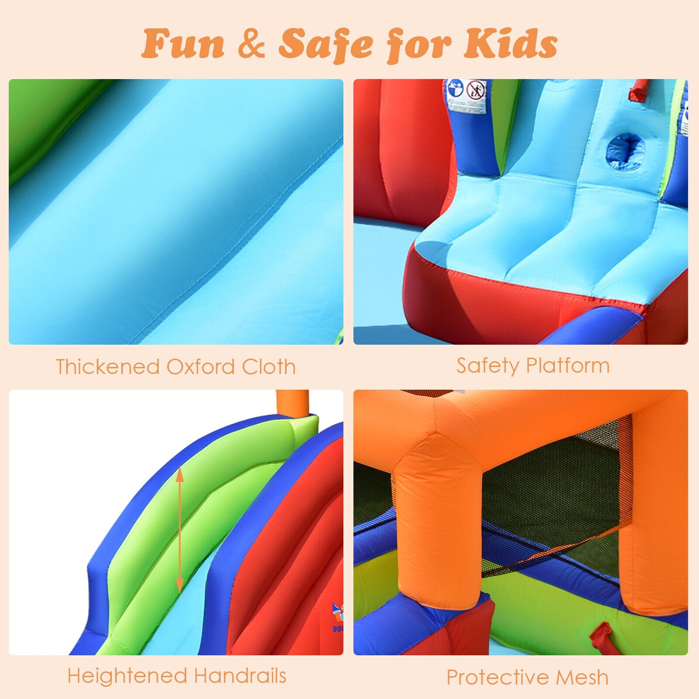 Kids Bounce Castle With Slide 6-in-1 Water Play Pirate Ship 3-10 Years